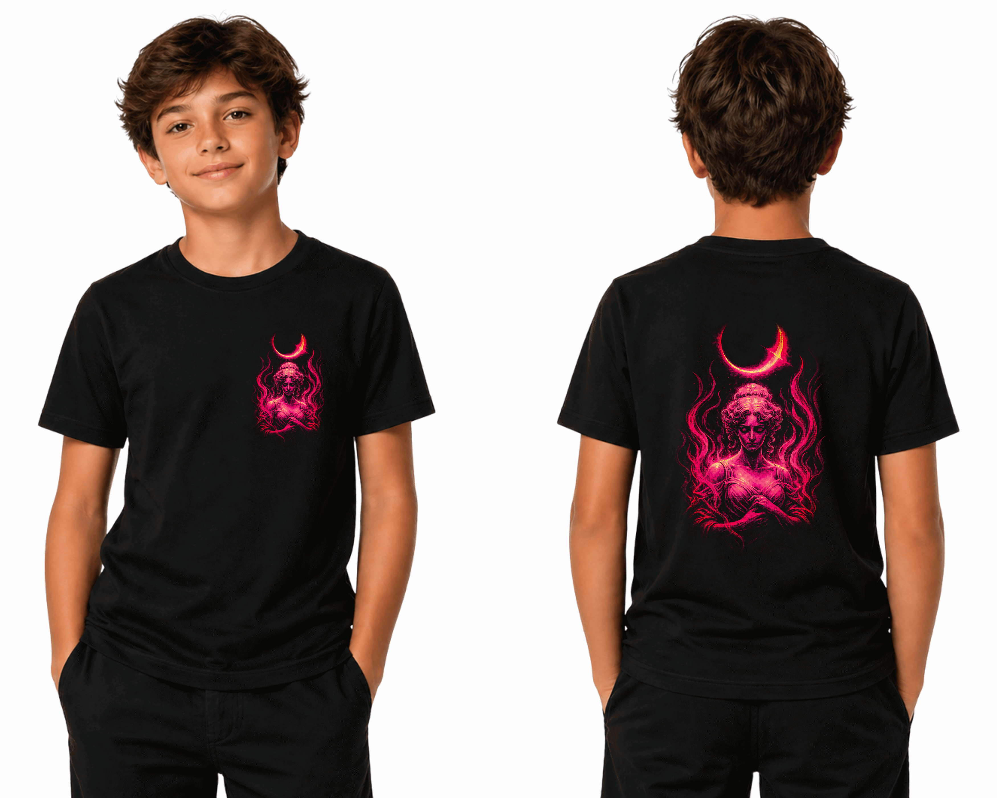 Crescent Moon Art - Premium DTF Transfer Print for T-Shirts | Custom Heat Transfer Design Unisex | High Quality Shirt Printing | SAMZ 24