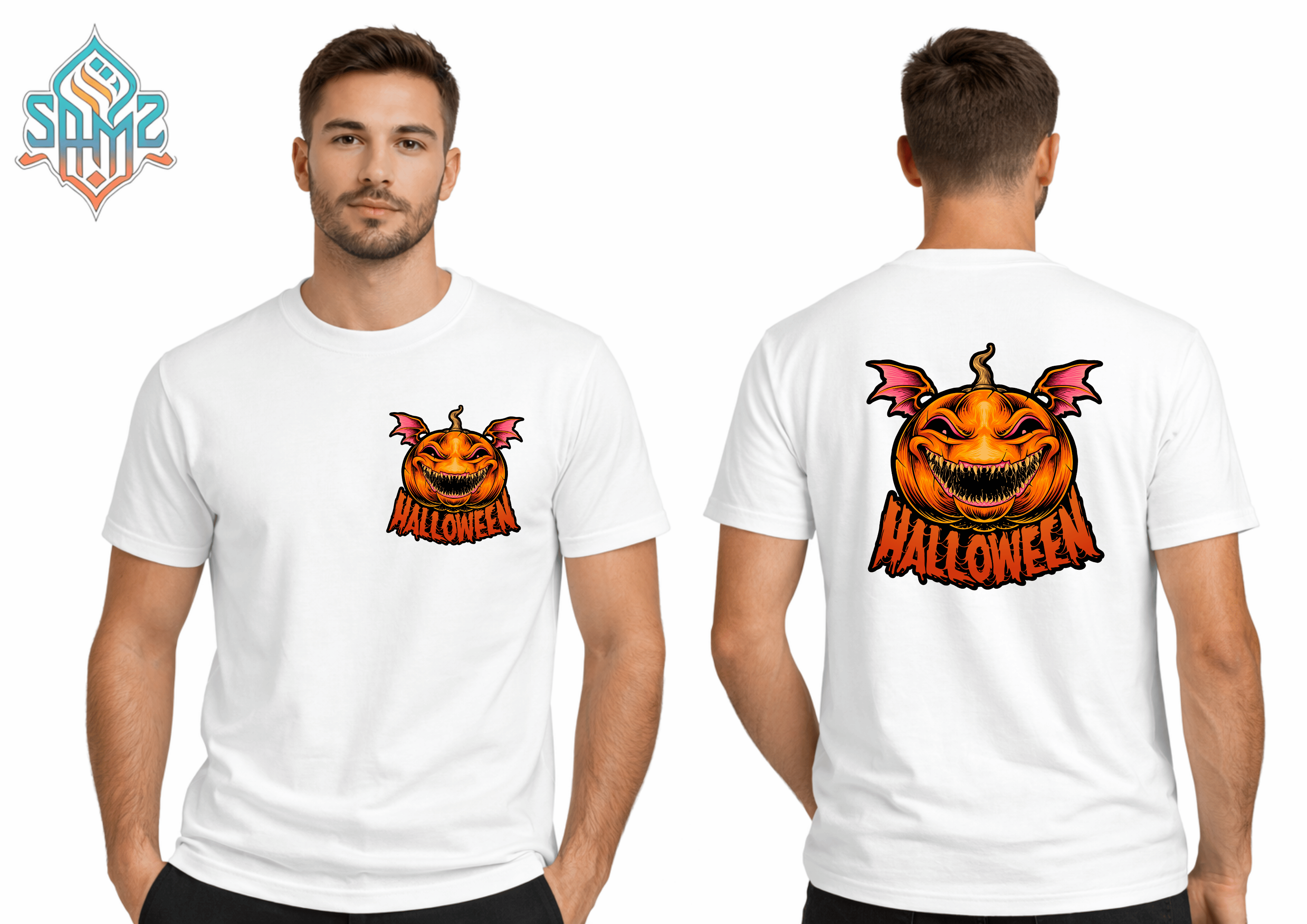 Evil Pumpkin – Premium DTF Transfer Print for T-Shirts | Custom Heat Transfer Design Unisex | High Quality Shirt Printing | SAMZ 24