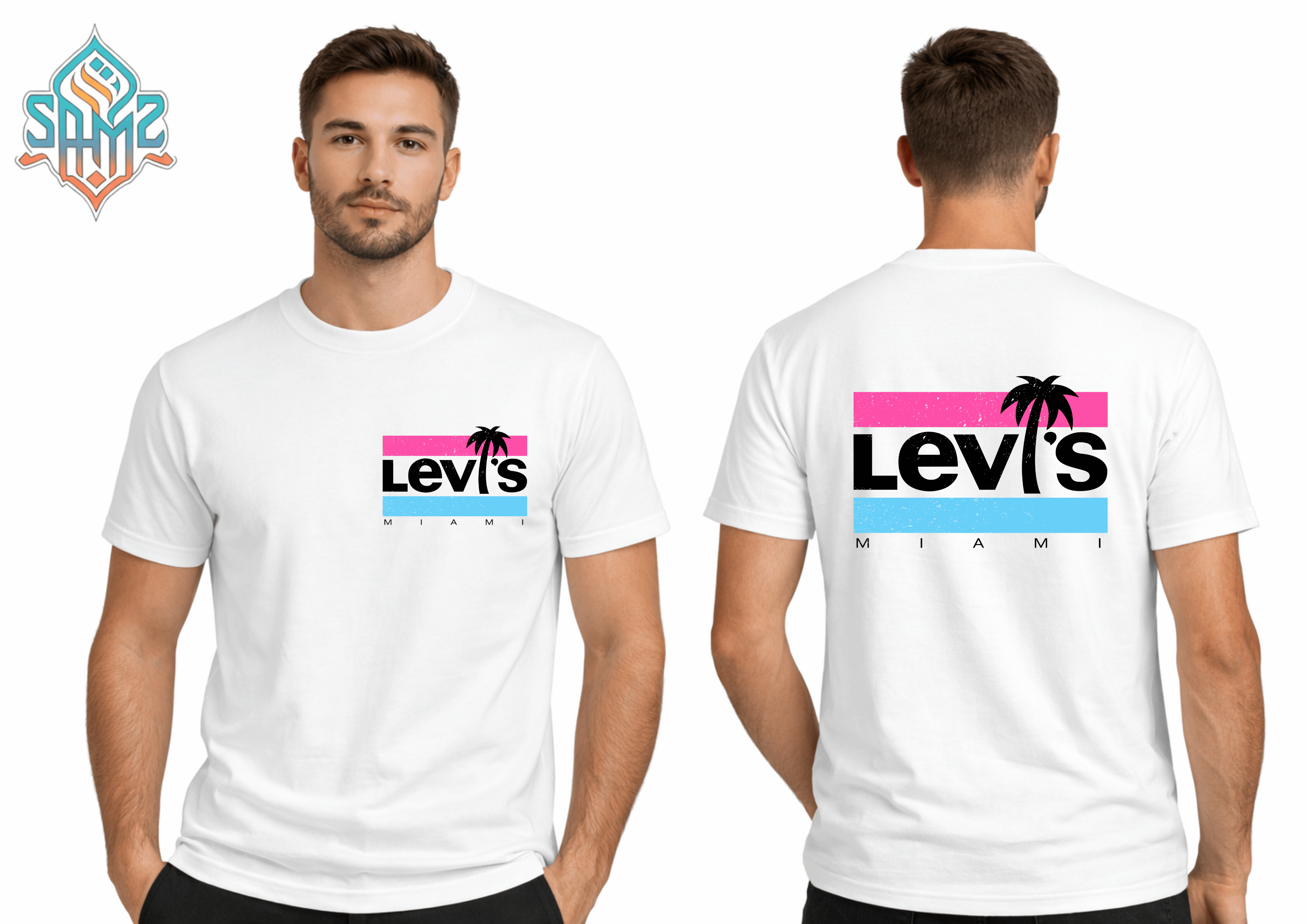 Levi's on the beach – Premium DTF Transfer Print for T-Shirts | Custom Heat Transfer Design Unisex | High Quality Shirt Printing | SAMZ 24