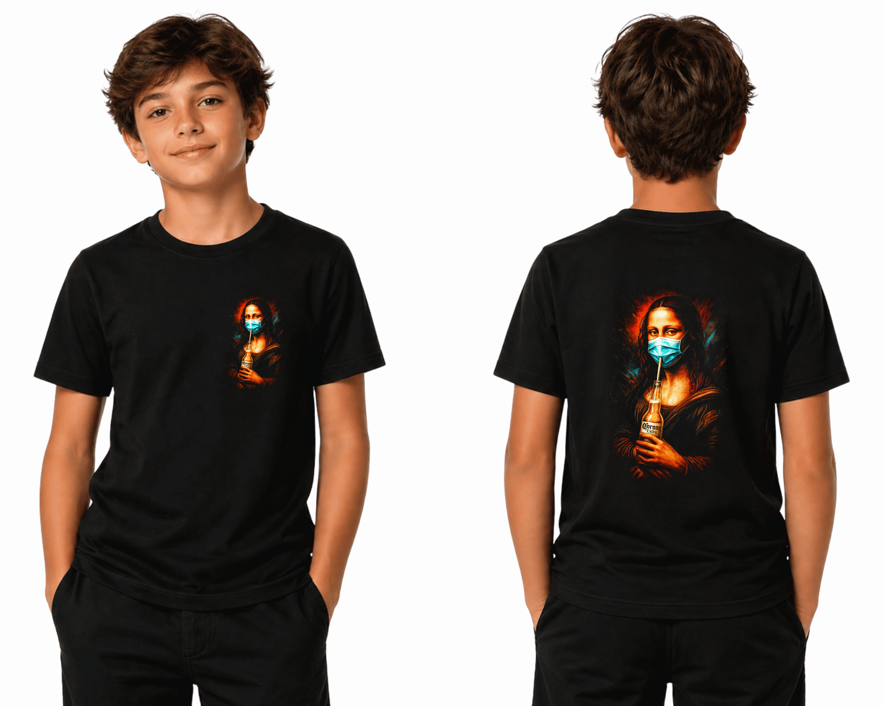 Mona Lisa With The Beer - Premium DTF Transfer Print for T-Shirts | Custom Heat Transfer Design Unisex | High Quality Shirt Printing | SAMZ 24