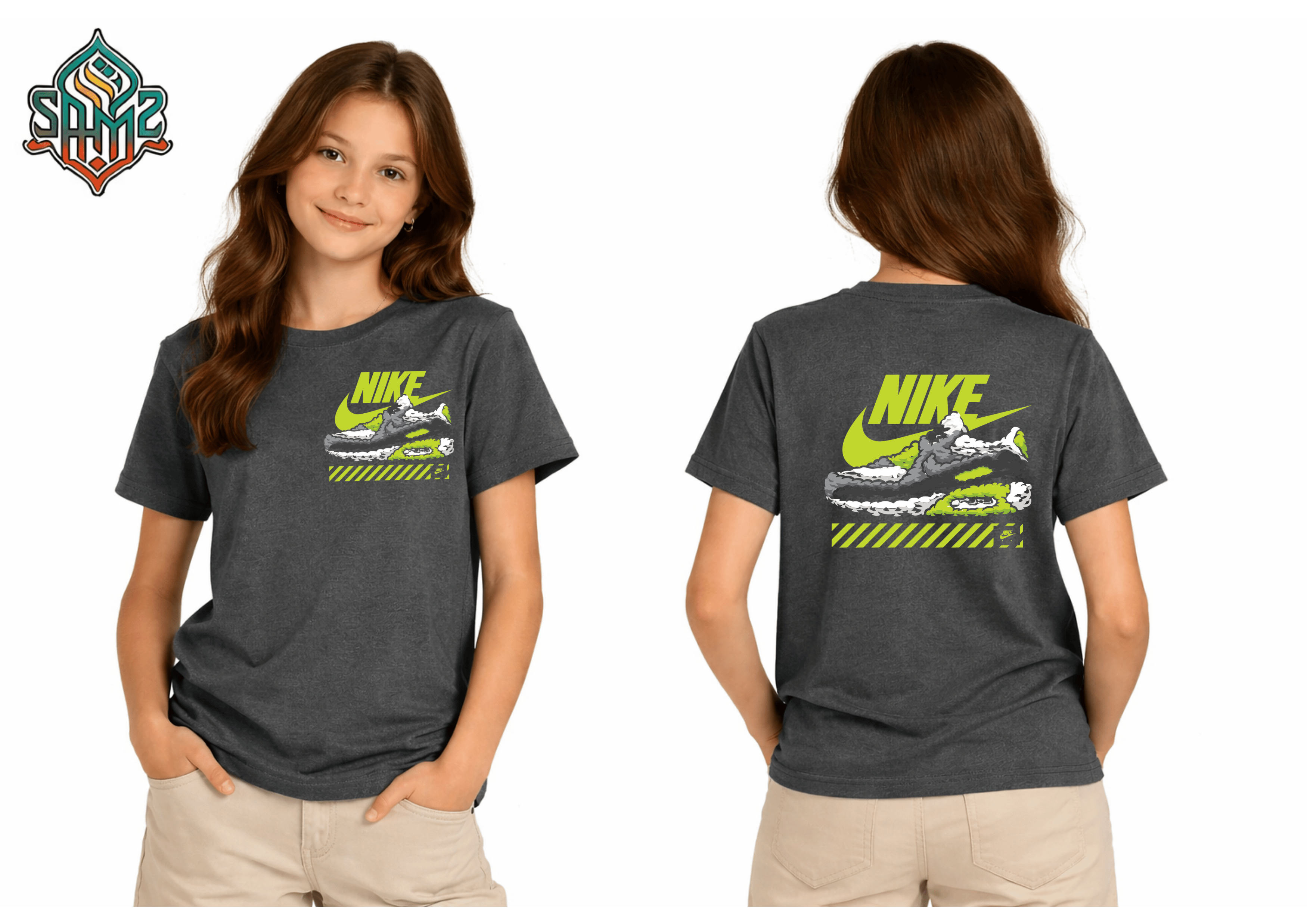 Nike Shoe Graffiti – Premium DTF Transfer Print for T-Shirts | Custom Heat Transfer Design for Men Women Kids | High Quality Graphic Shirt Printing | SAMZ 24