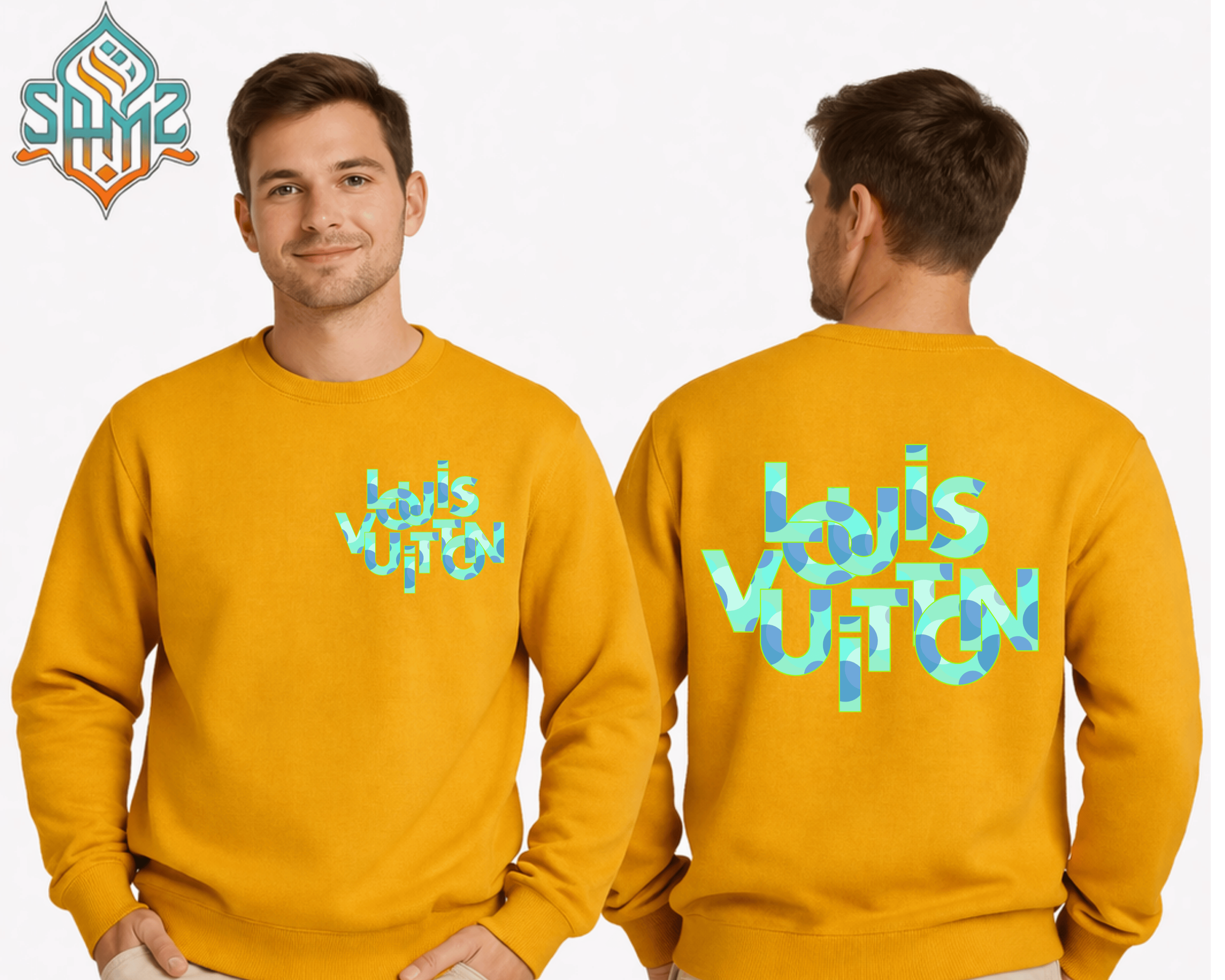 Louis Vuitton Pattern Typography – Premium DTF Transfer Print for T-Shirts | Custom Heat Transfer Unisex | High Quality Shirt Printing | SAMZ 24