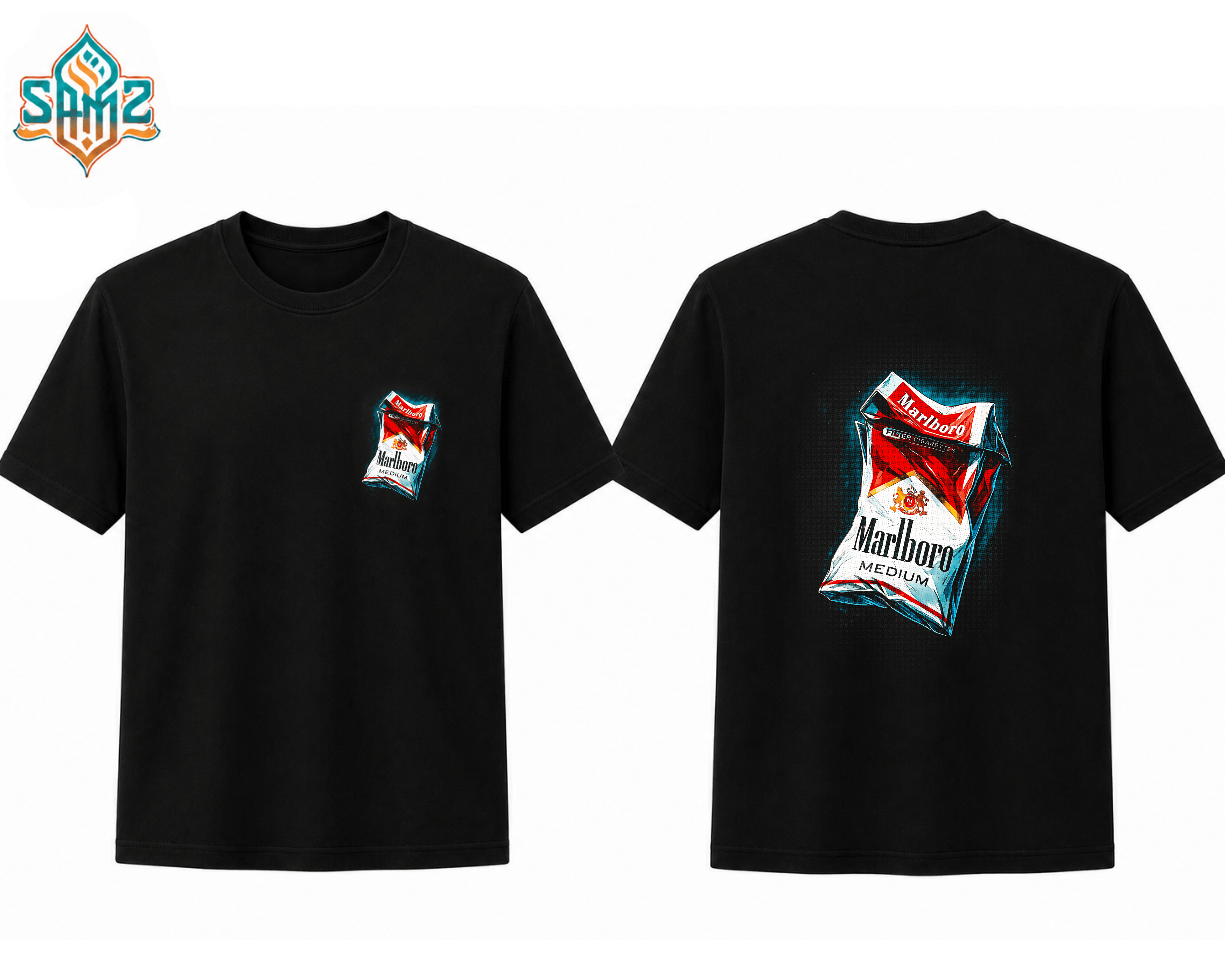 Marlboro Medium Smoke – Premium DTF Transfer Print for T-Shirts | Custom Heat Transfer Design Unisex | High Quality Shirt Printing | SAMZ 24