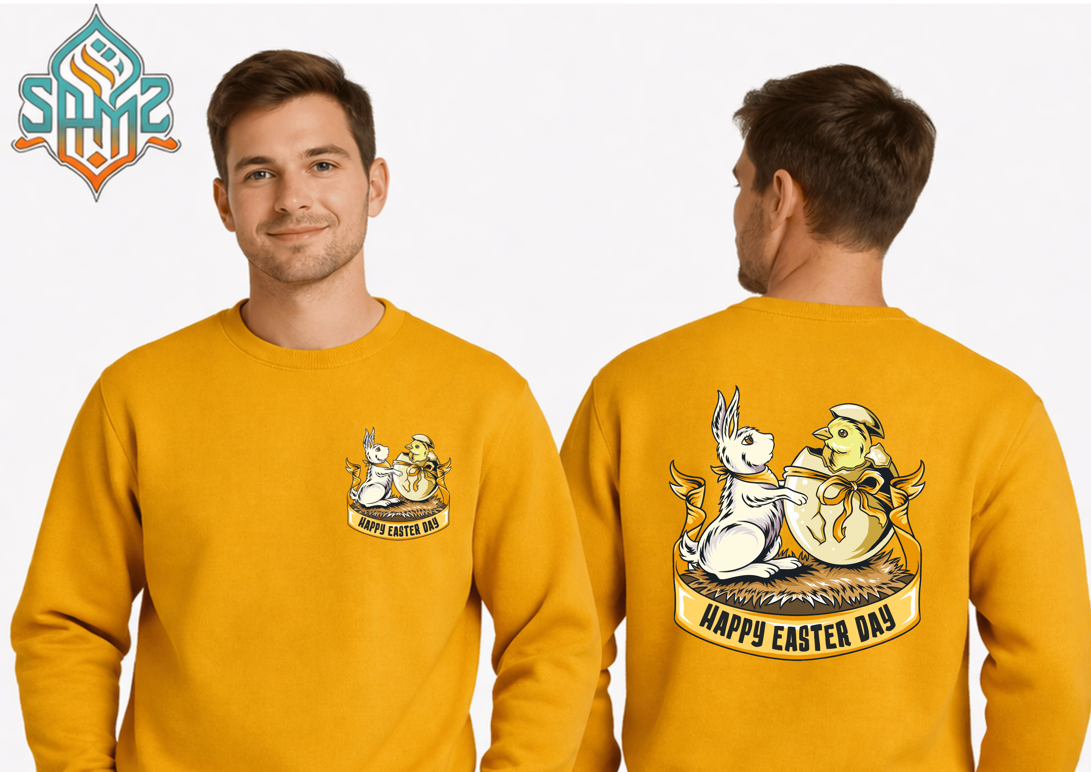 Easter Bunny Chick Love – Premium DTF Transfer Print for T-Shirts | Custom Heat Transfer Unisex | High Quality Shirt Printing | SAMZ 24