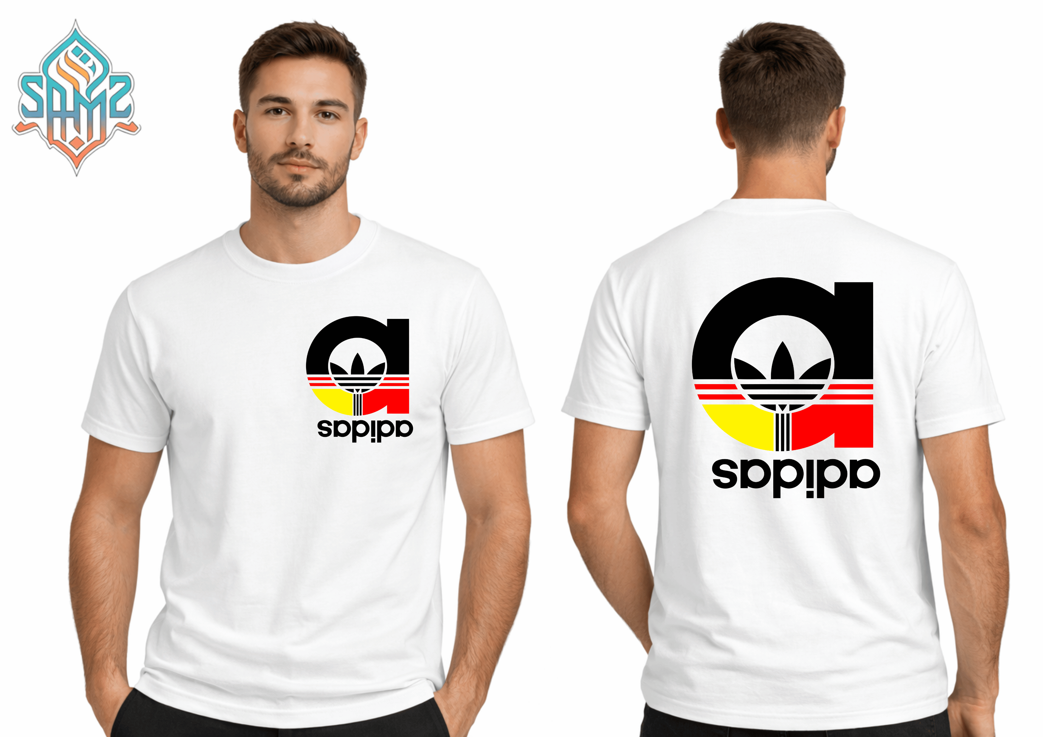 Flipped Adidas Abstract Motion – Premium DTF Transfer Print for T-Shirts | Custom Heat Transfer Design Unisex | High Quality Shirt Printing | SAMZ 24