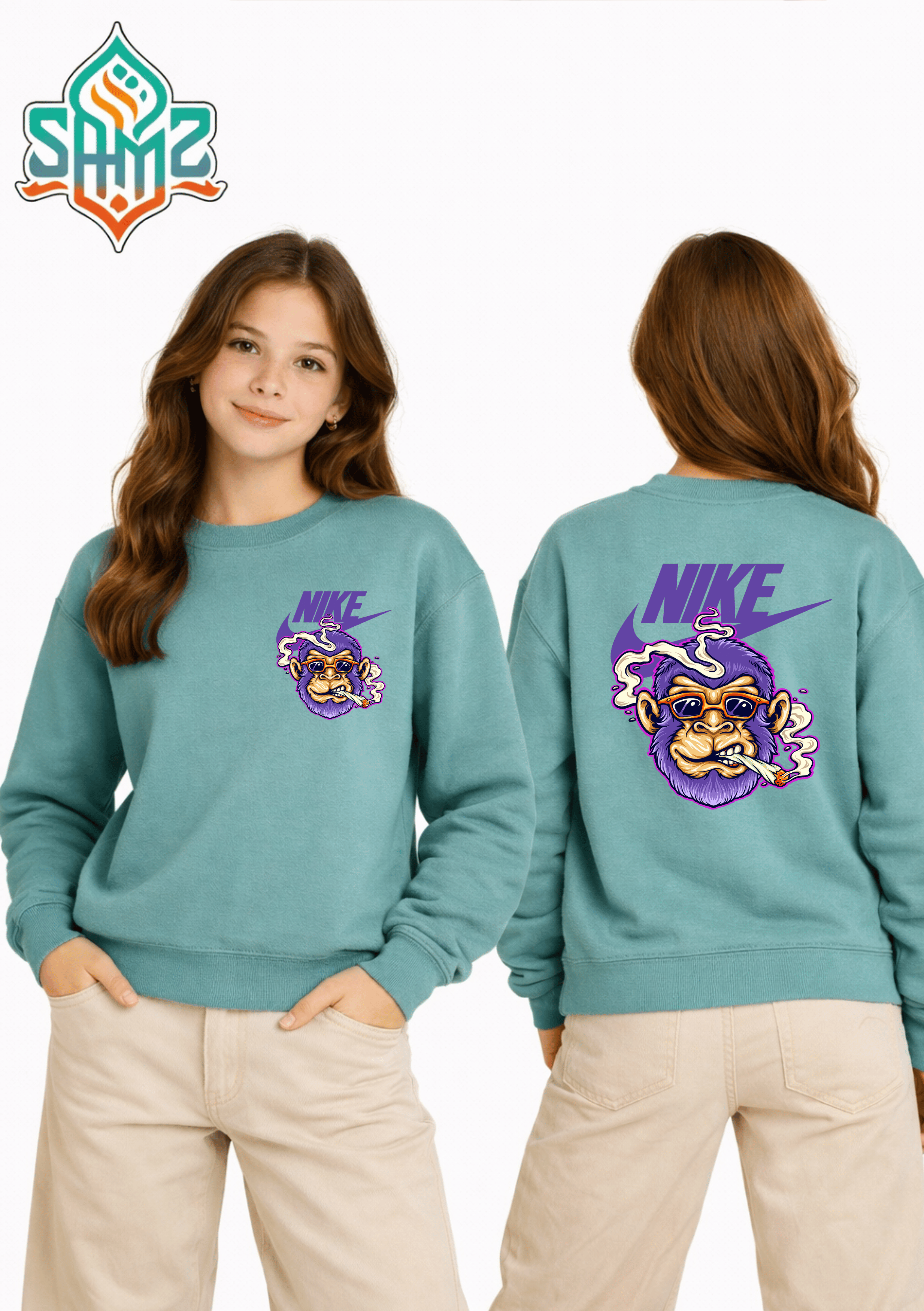 Smoking Monkey – Premium DTF Transfer Print for T-Shirts | Custom Heat Transfer Unisex | High Quality Shirt Printing | SAMZ 24
