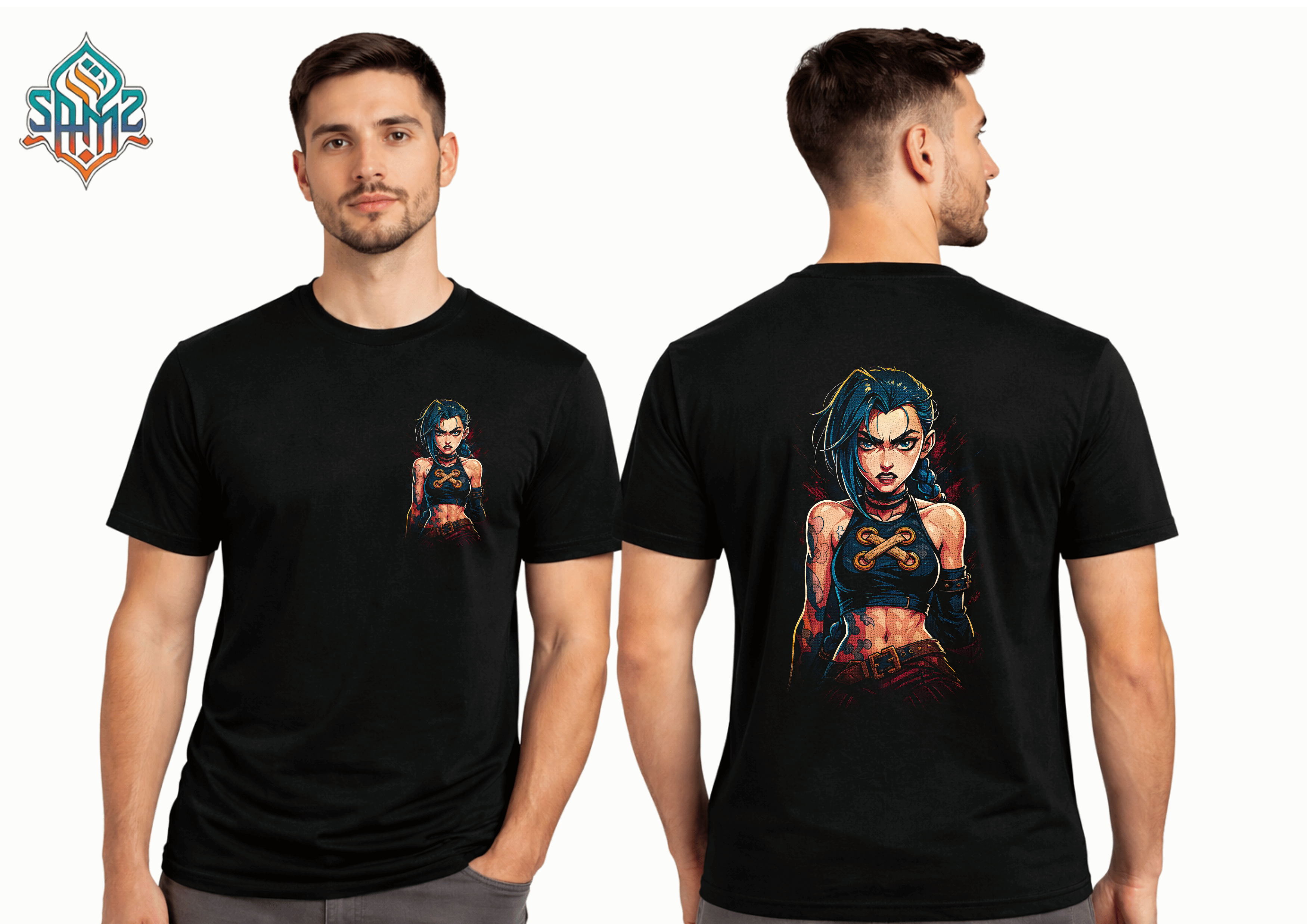 Anime Fighter Girl – Premium DTF Transfer Print for T-Shirts | Custom Heat Transfer Design Unisex | High Quality Shirt Printing | SAMZ 24