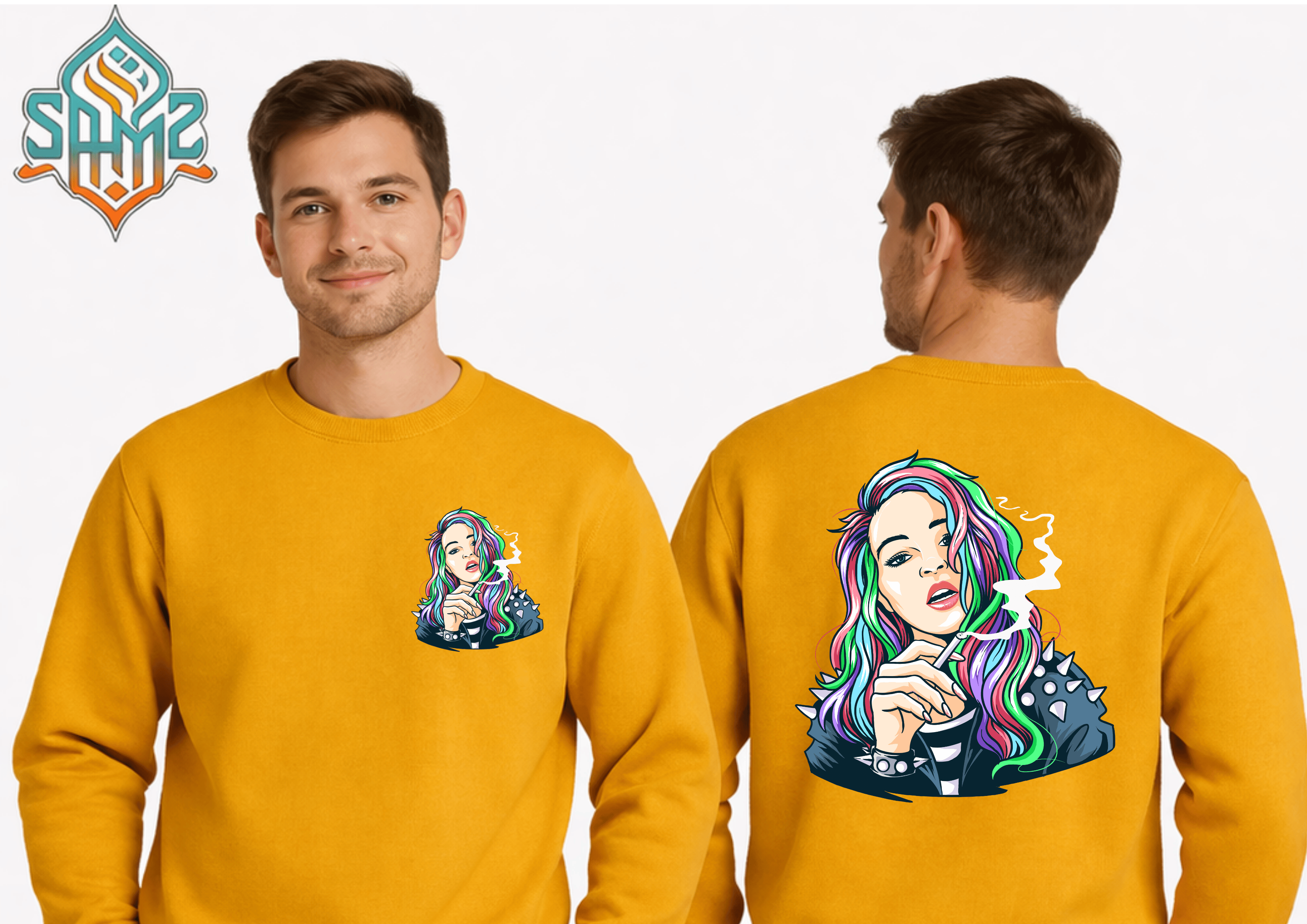 Neon Rebel Girl – Premium DTF Transfer Print for T-Shirts | Custom Heat Transfer Unisex | High Quality Shirt Printing | SAMZ 24