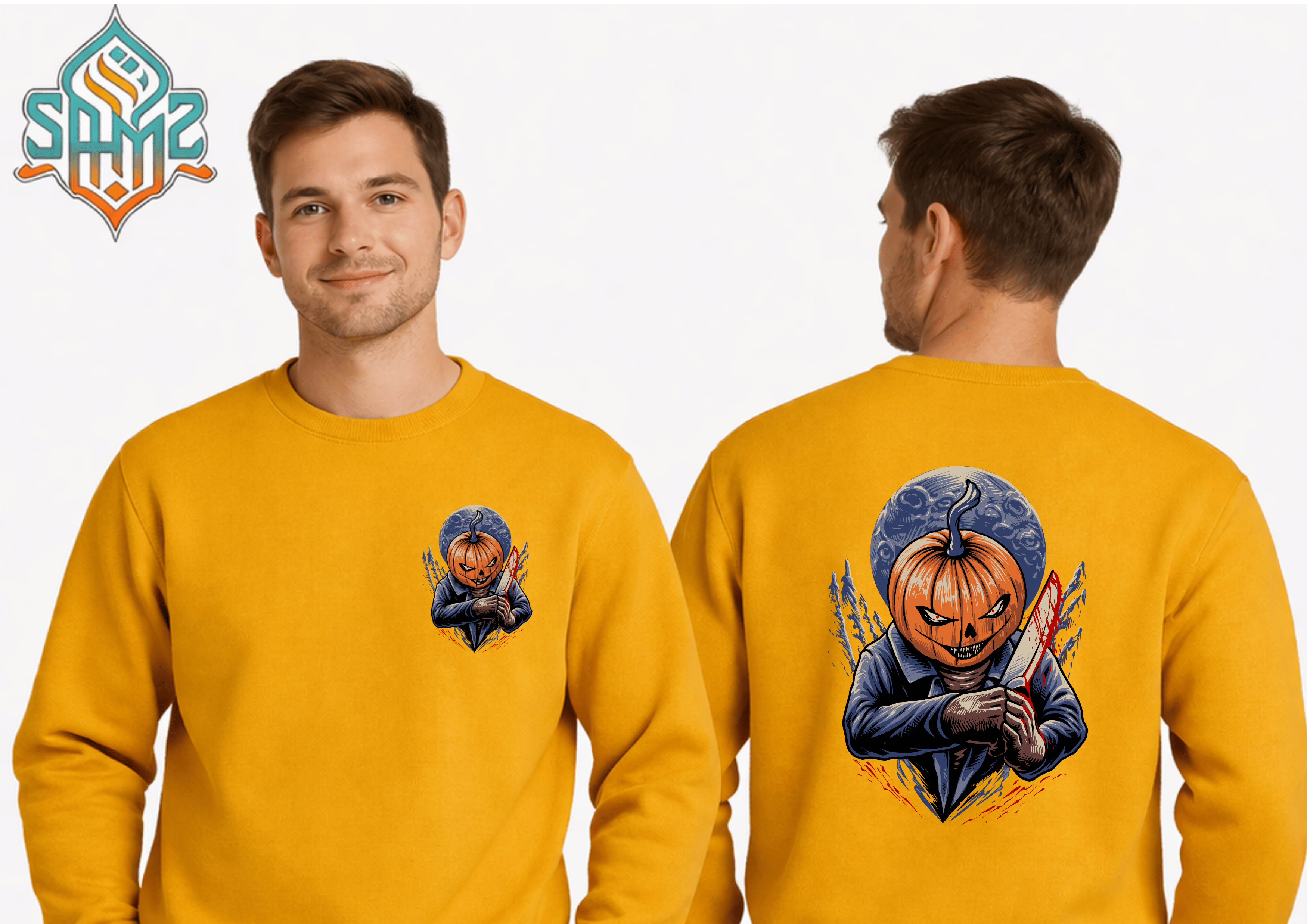 Dark Knife Pumpkin Killer  – Premium DTF Transfer Print for T-Shirts | Custom Heat Transfer Unisex | High Quality Shirt Printing | SAMZ 24