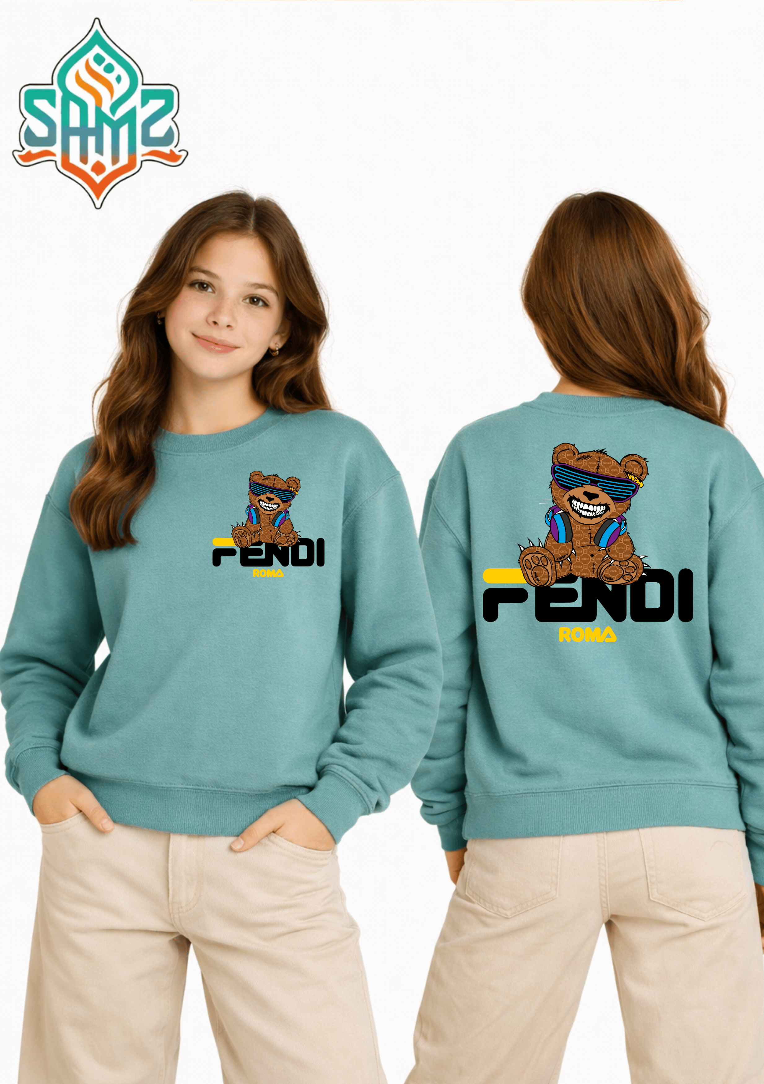 Fendi Teddy ROMA – Premium DTF Transfer Print for T-Shirts | Custom Heat Transfer Unisex | High Quality Shirt Printing | SAMZ 24