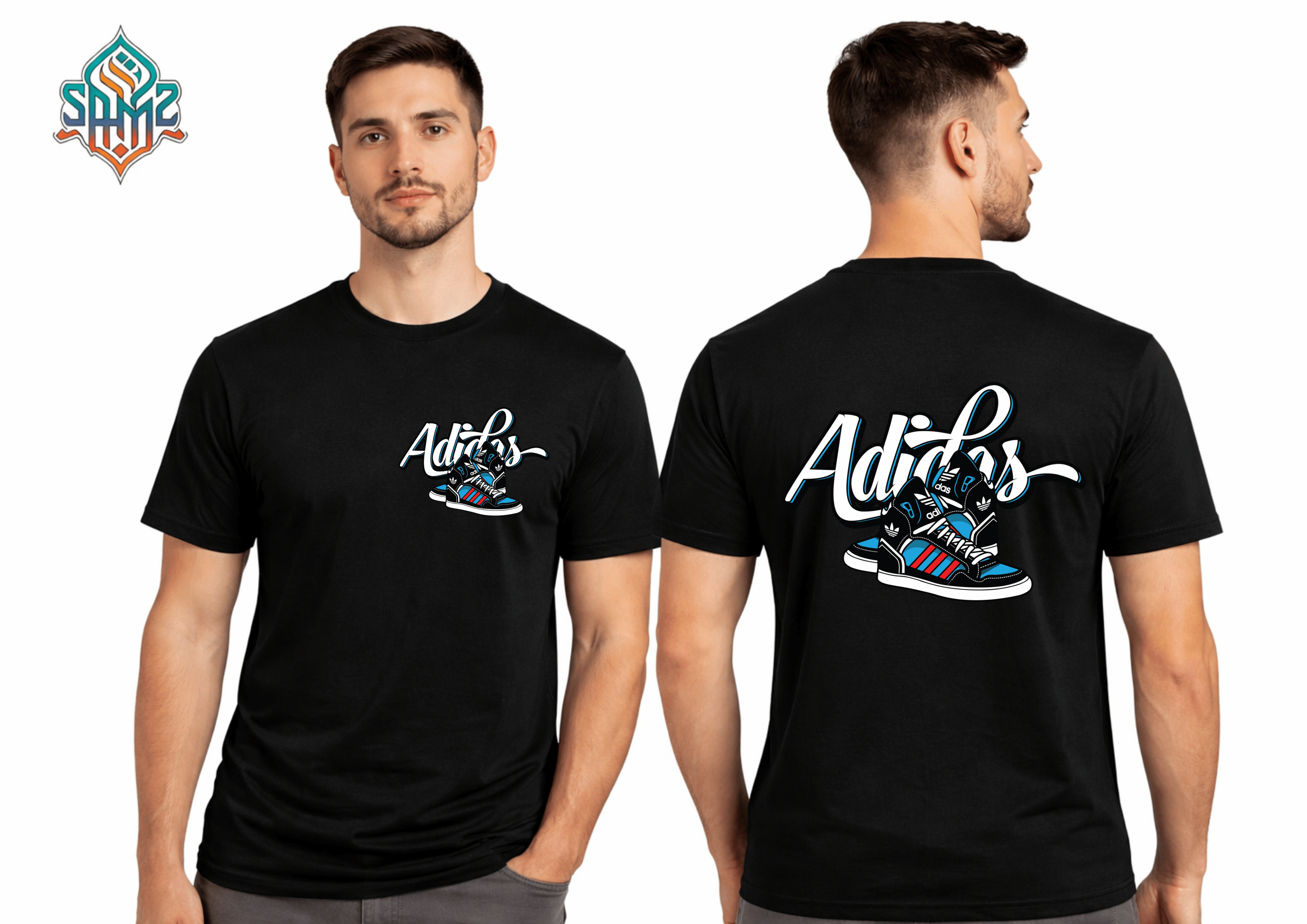 Adidas Shoe – Premium DTF Transfer Print for T-Shirts | Custom Heat Transfer Design for Men Women Kids | High Quality Graphic Shirt Printing | SAMZ 24
