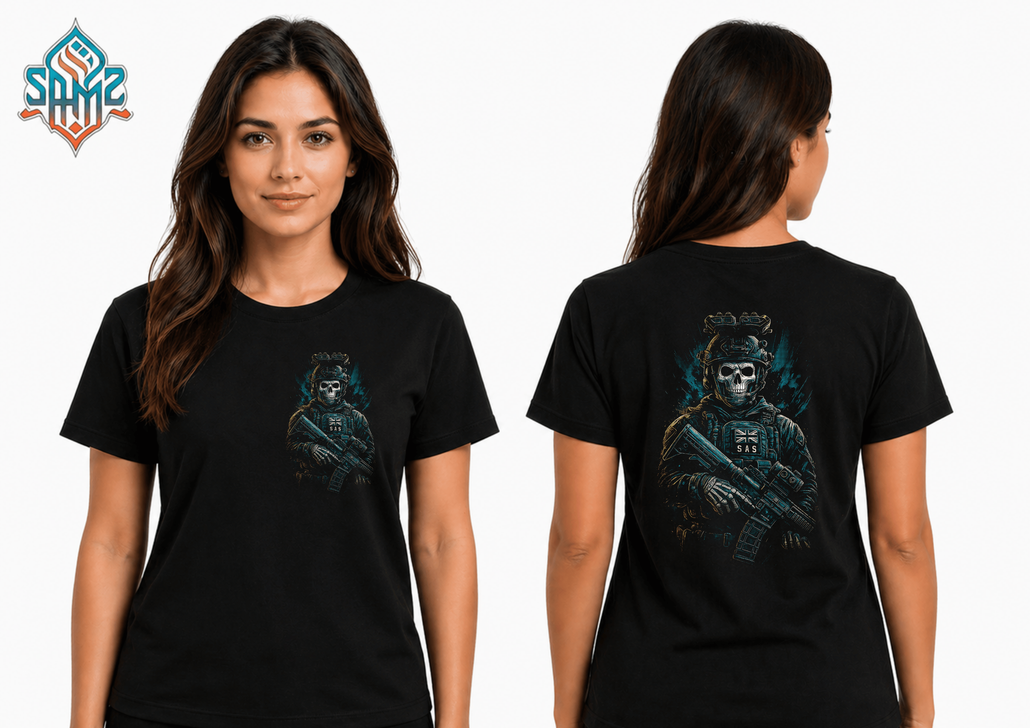 Skull Masked Military Man – Premium DTF Transfer Print for T-Shirts | Custom Heat Transfer Design Unisex | High Quality Shirt Printing | SAMZ 24