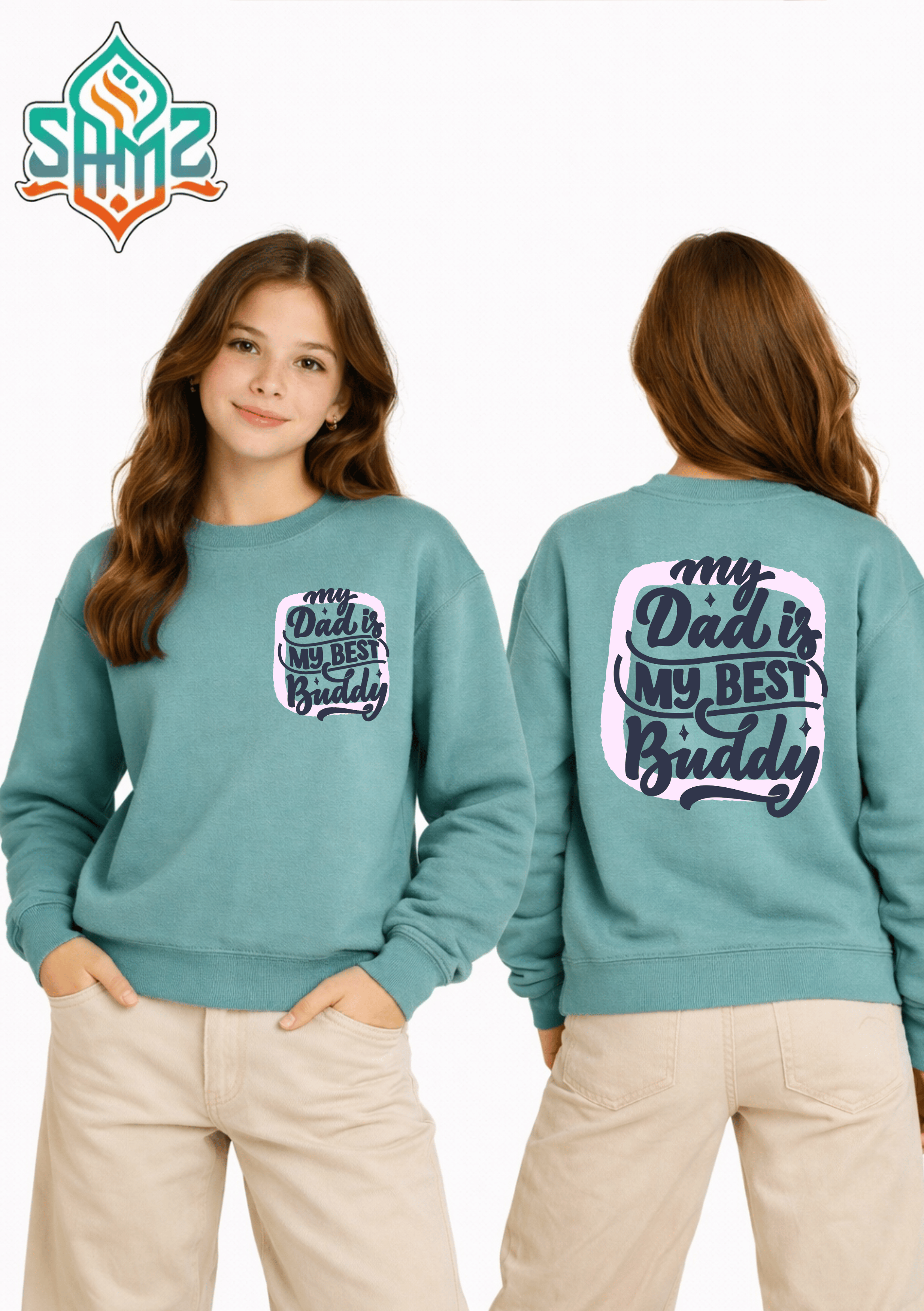 My Dad Is My Best Buddy – Premium DTF Transfer Print for T-Shirts | Custom Heat Transfer Unisex | High Quality Shirt Printing | SAMZ 24