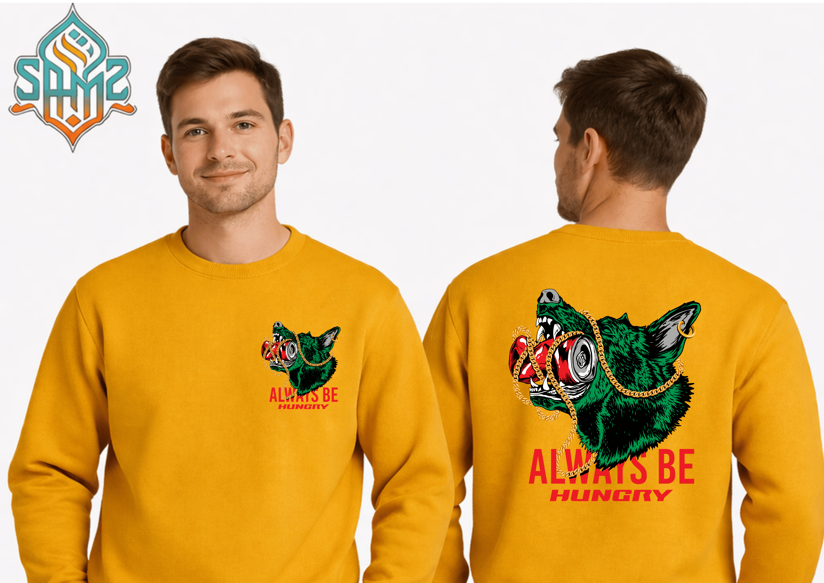 Street Wolf Hungry – Premium DTF Transfer Print for T-Shirts | Custom Heat Transfer Unisex | High Quality Shirt Printing | SAMZ 24