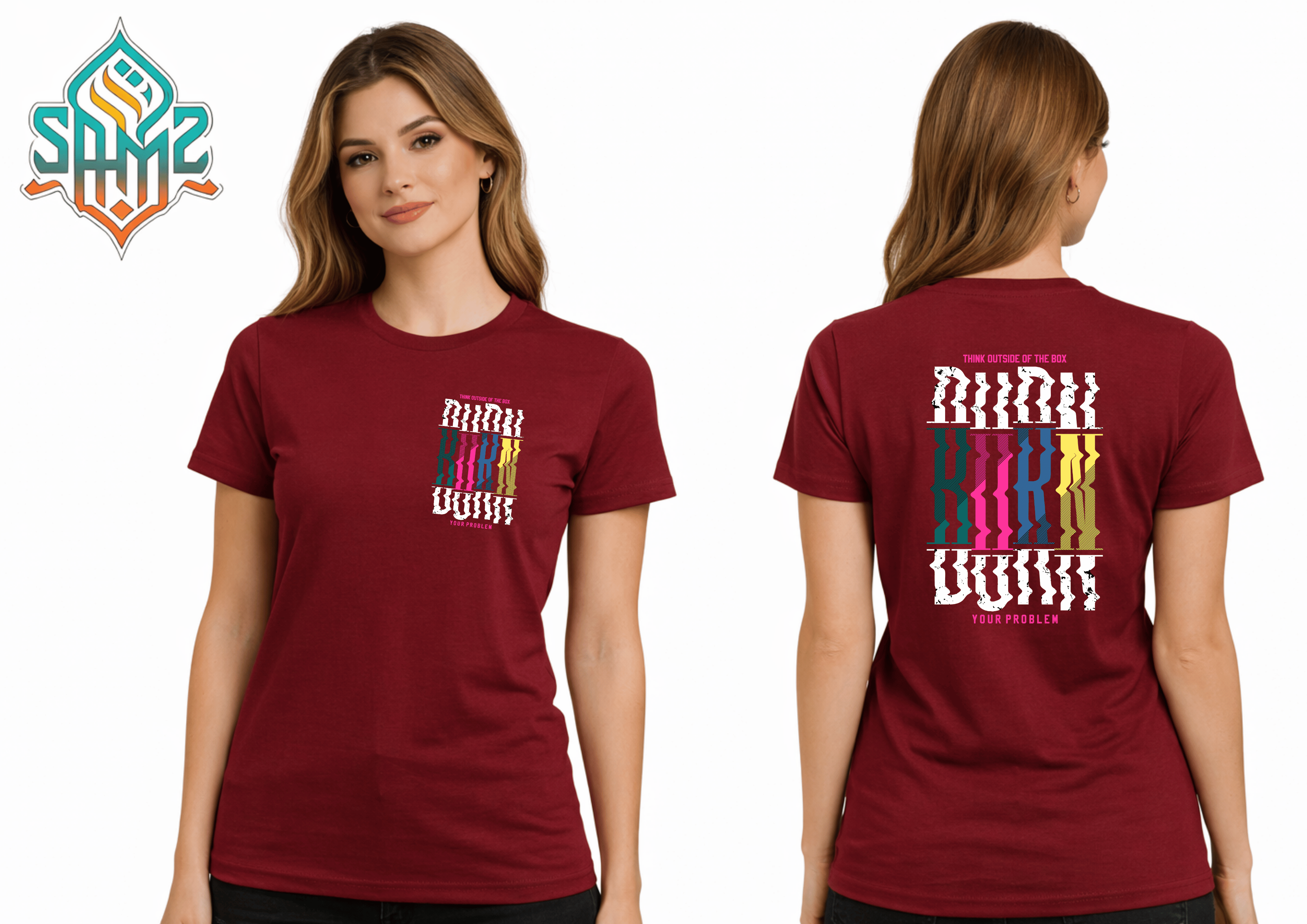 Think Outside Box Typography – Premium DTF Transfer Print for T-Shirts | Custom Heat Transfer Unisex | High Quality Shirt Printing | SAMZ 24