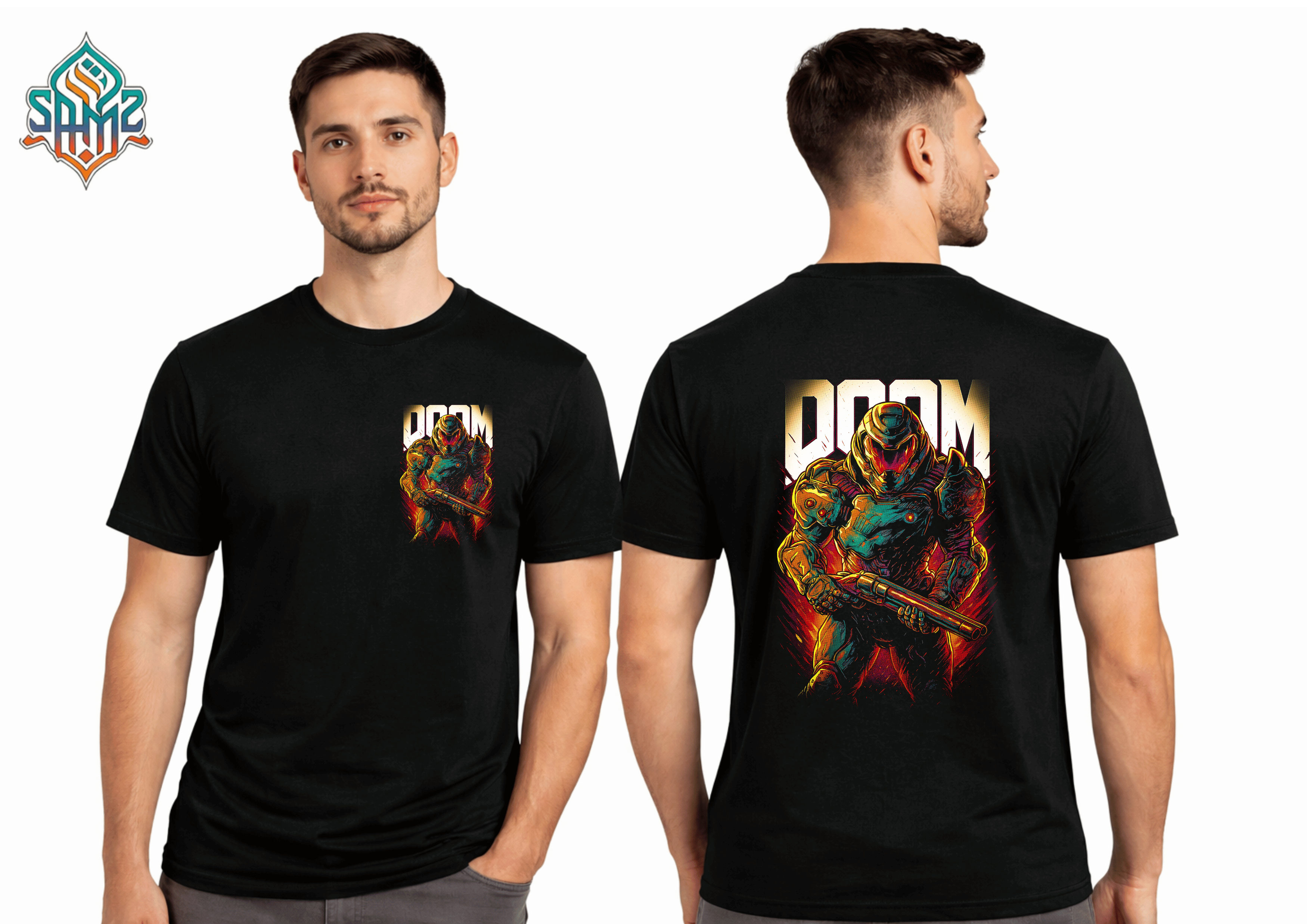 Doom Dynamic Art – Premium DTF Transfer Print for T-Shirts | Custom Heat Transfer Design Unisex | High Quality Shirt Printing | SAMZ 24
