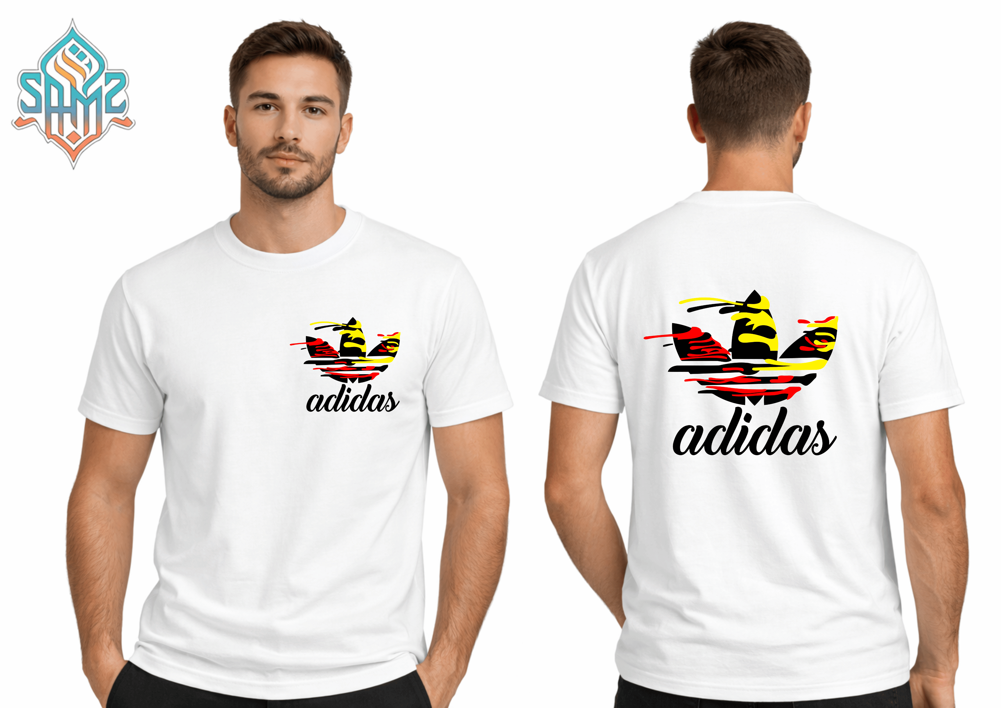 Abstract Red Yellow Flow – Premium DTF Transfer Print for T-Shirts | Custom Heat Transfer Design Unisex | High Quality Shirt Printing | SAMZ 24