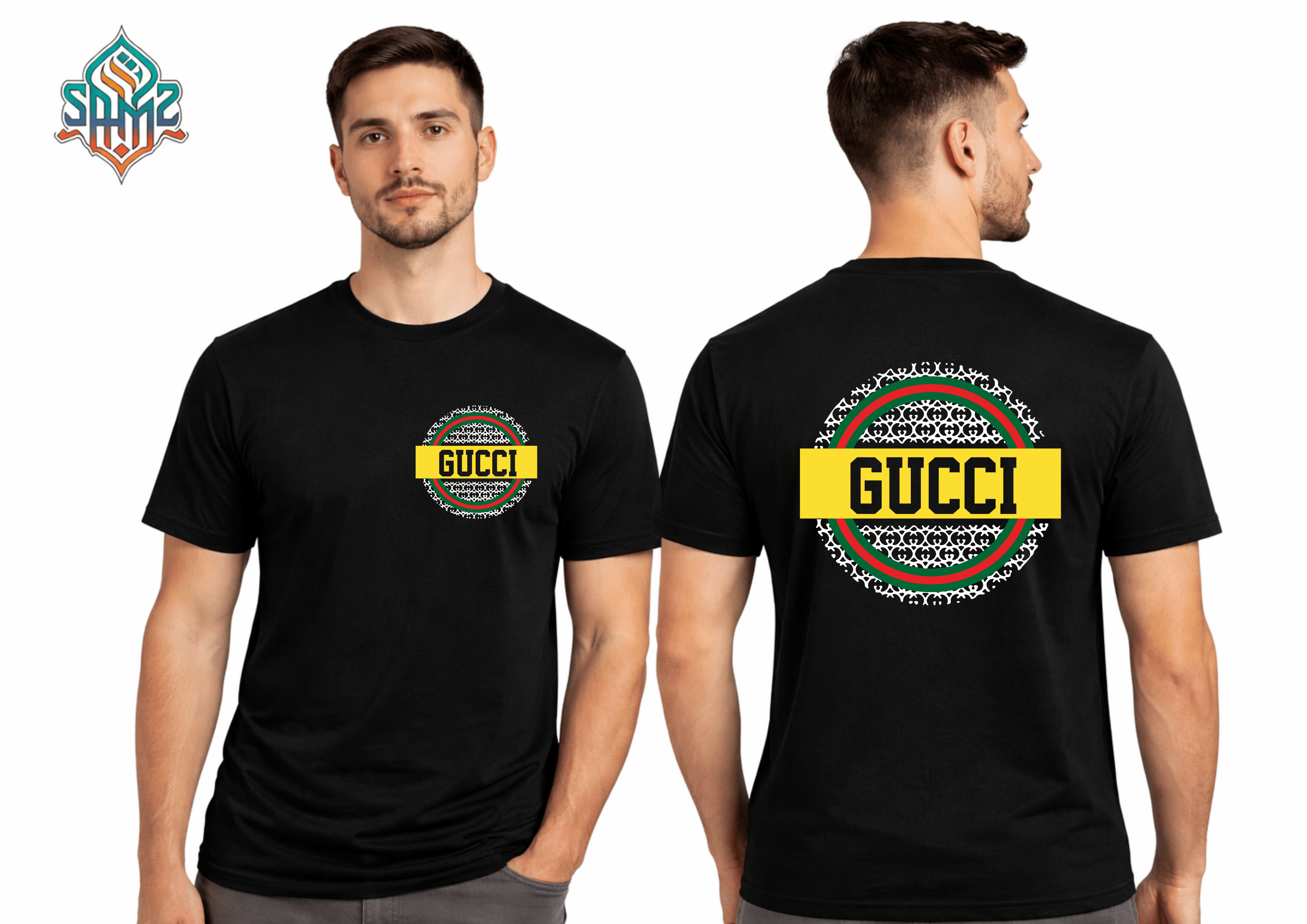 GUCCI  – Premium DTF Transfer Print for T-Shirts | Custom Heat Transfer Design for Men Women Kids | High Quality Graphic Shirt Printing | SAMZ 24