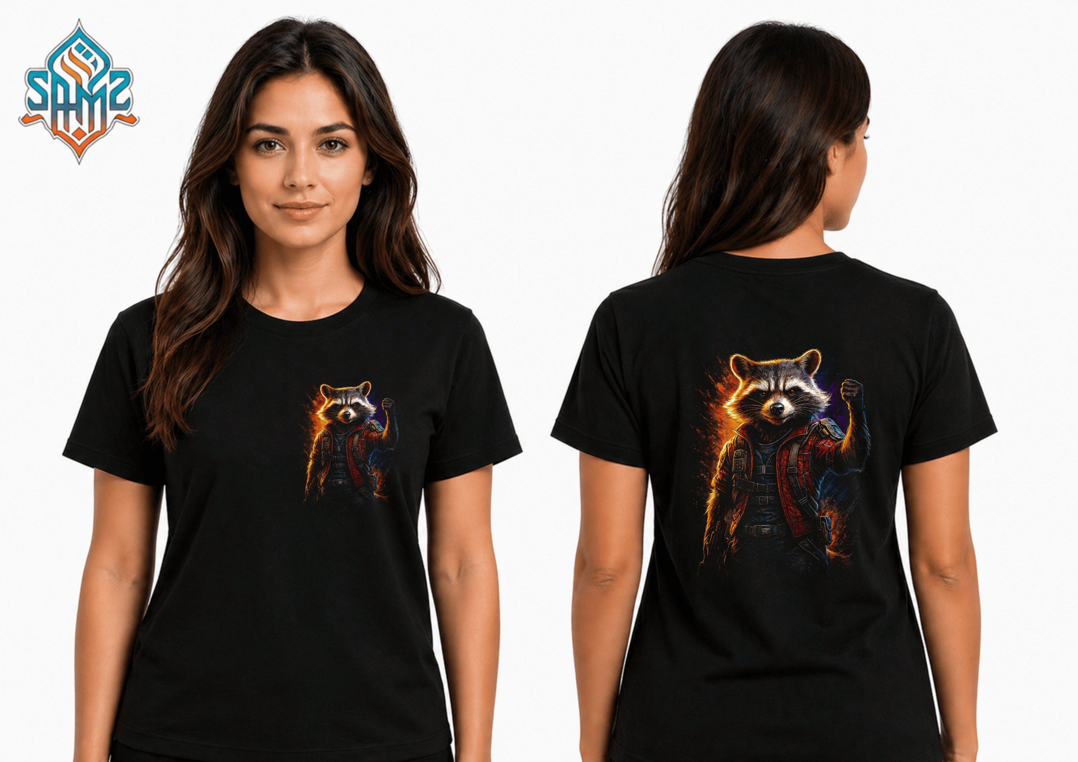 Rocket Raccoon Art – Premium DTF Transfer Print for T-Shirts | Custom Heat Transfer Design Unisex | High Quality Shirt Printing | SAMZ 24