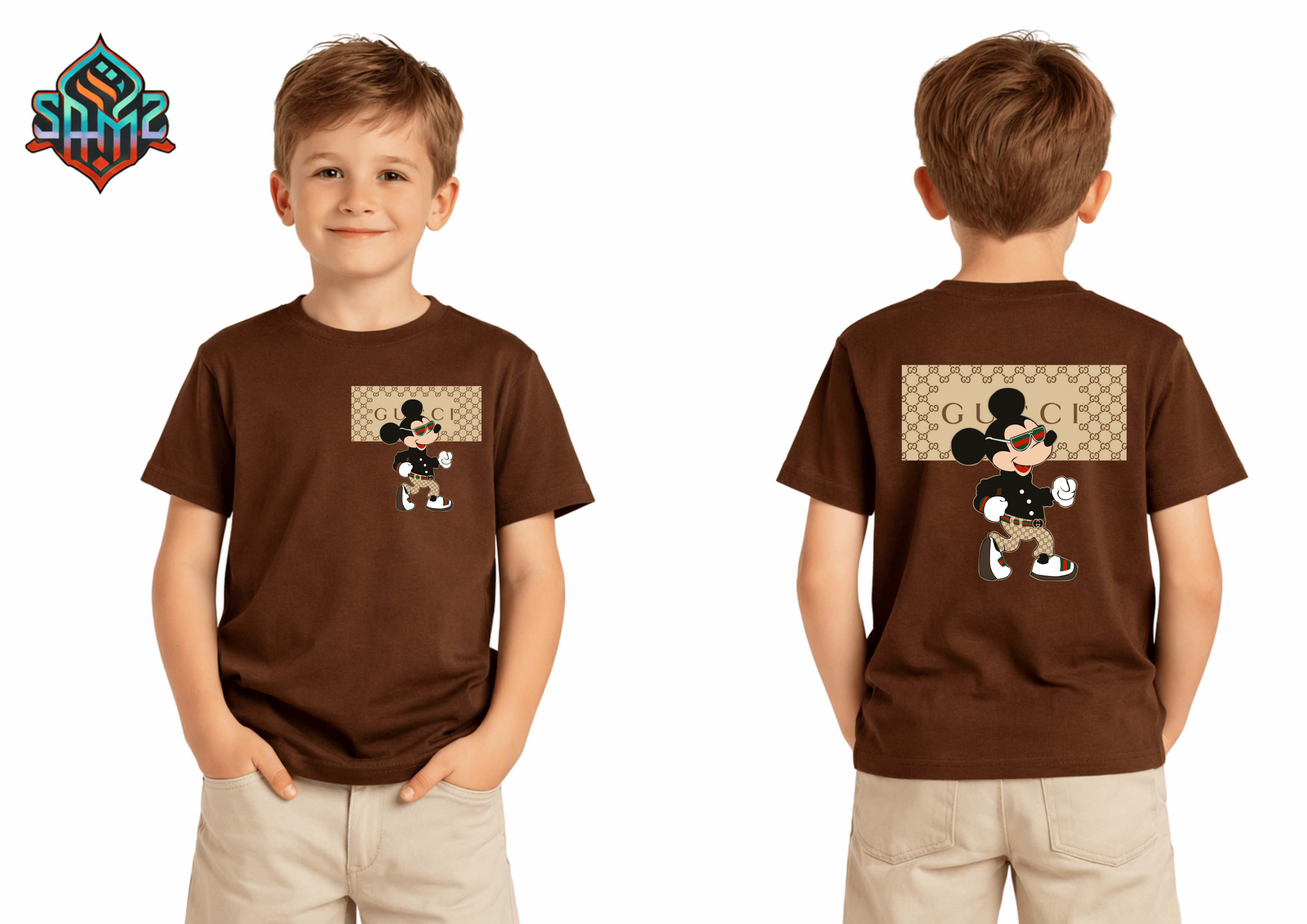 Mickey Mouse Gucci  – Premium DTF Transfer Print for T-Shirts | Custom Heat Transfer Design for Men Women Kids | High Quality Graphic Shirt Printing | SAMZ 24