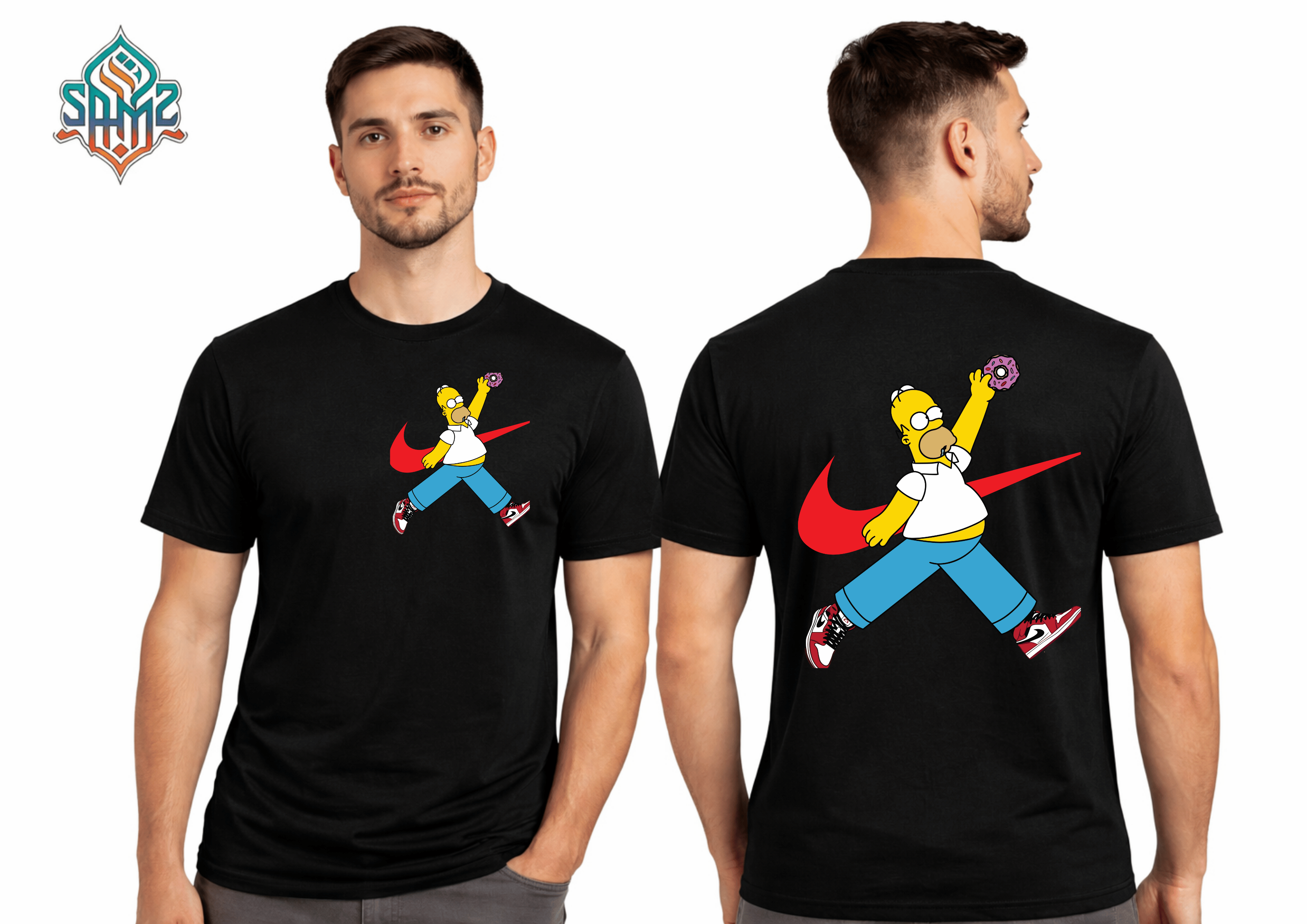 Homer Simpson Nike – Premium DTF Transfer Print for T-Shirts | Custom Heat Transfer Design for Men Women Kids | High Quality Graphic Shirt Printing | SAMZ 24