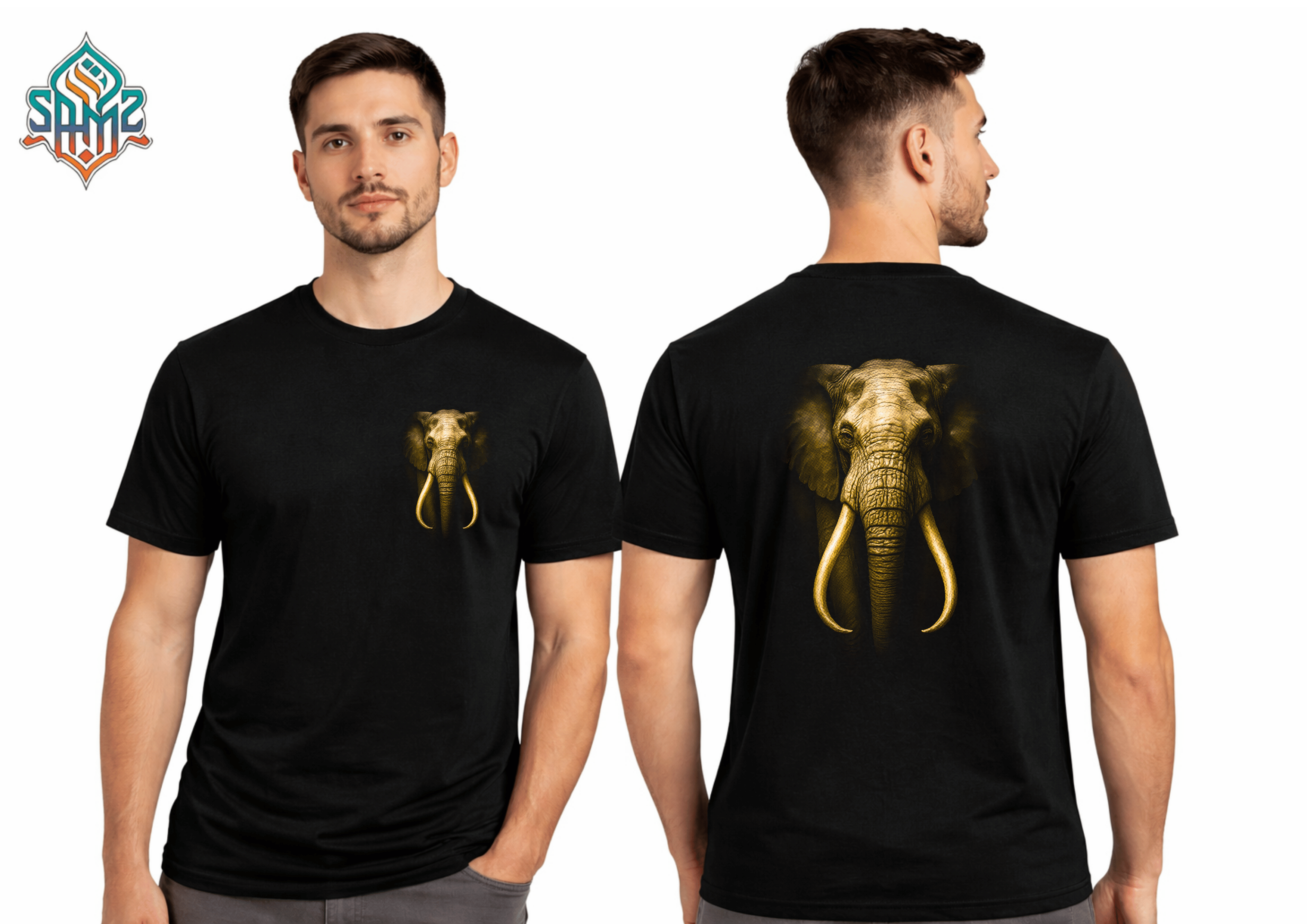 Majestic Elephant Portrait – Premium DTF Transfer Print for T-Shirts | Custom Heat Transfer Design Unisex | High Quality Shirt Printing | SAMZ 24