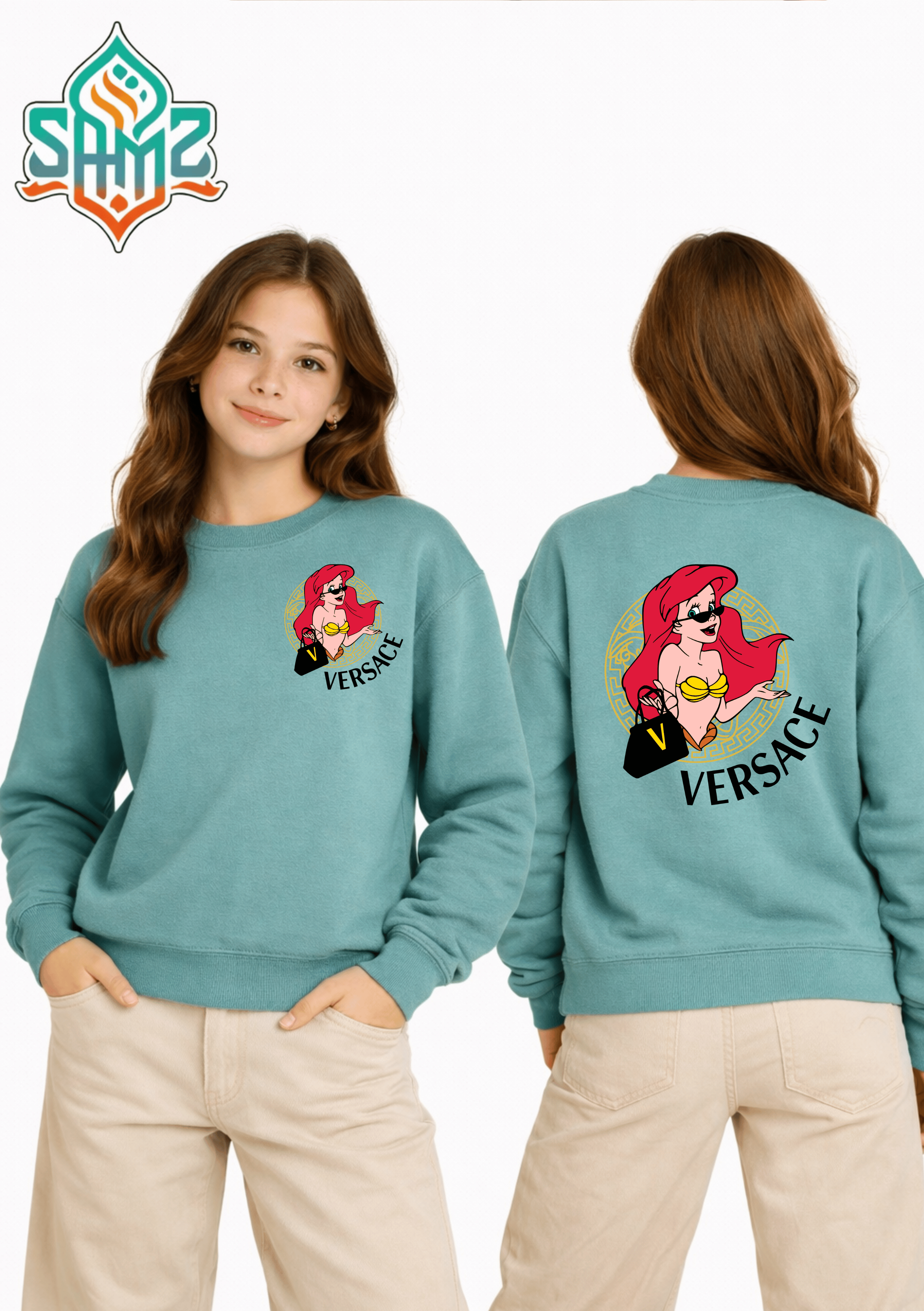Versace Ariel Style – Premium DTF Transfer Print for T-Shirts | Custom Heat Transfer Unisex | High Quality Shirt Printing | SAMZ 24
