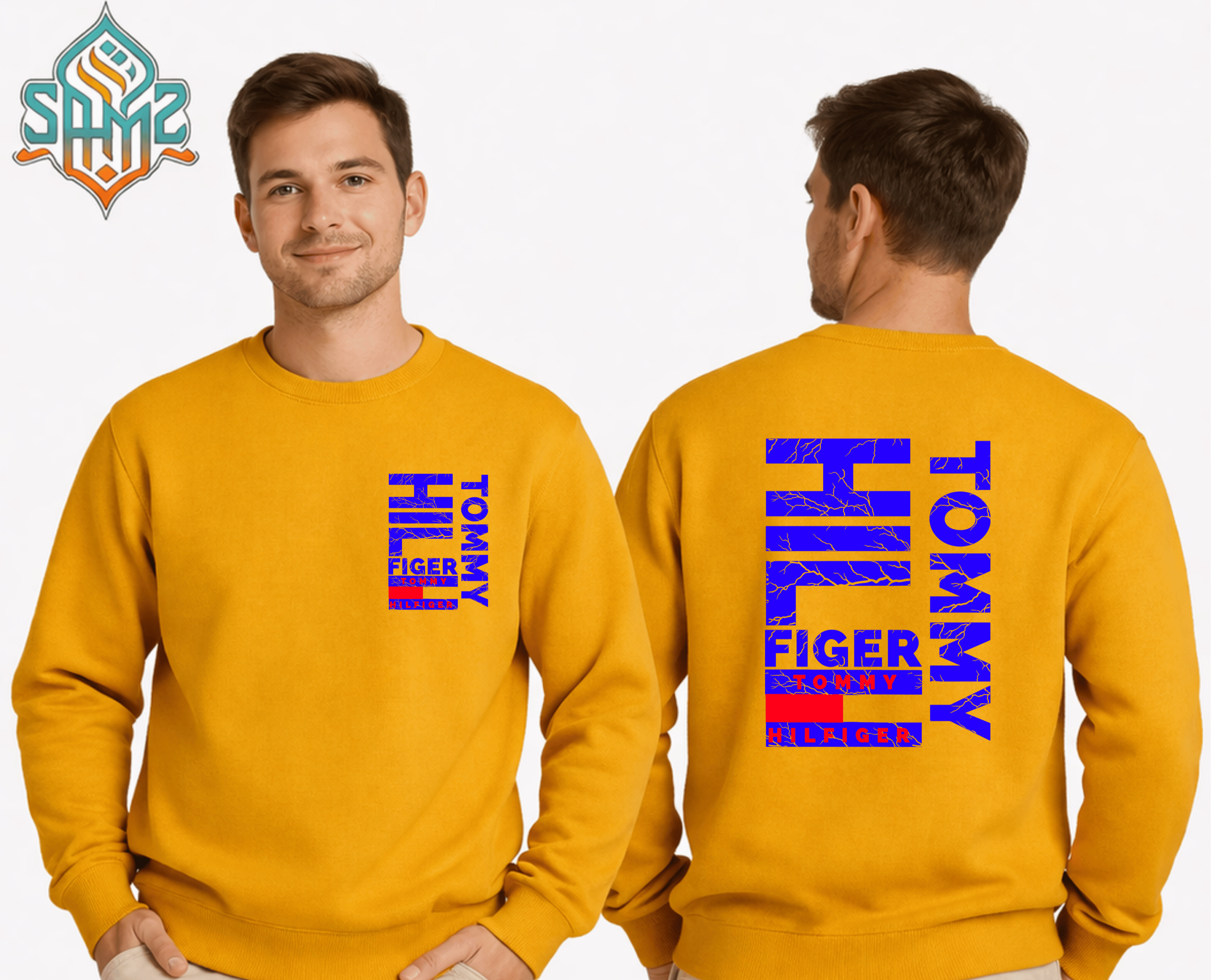 Tommy Hilfiger Crack Texture – Premium DTF Transfer Print for T-Shirts | Custom Heat Transfer Unisex | High Quality Shirt Printing | SAMZ 24