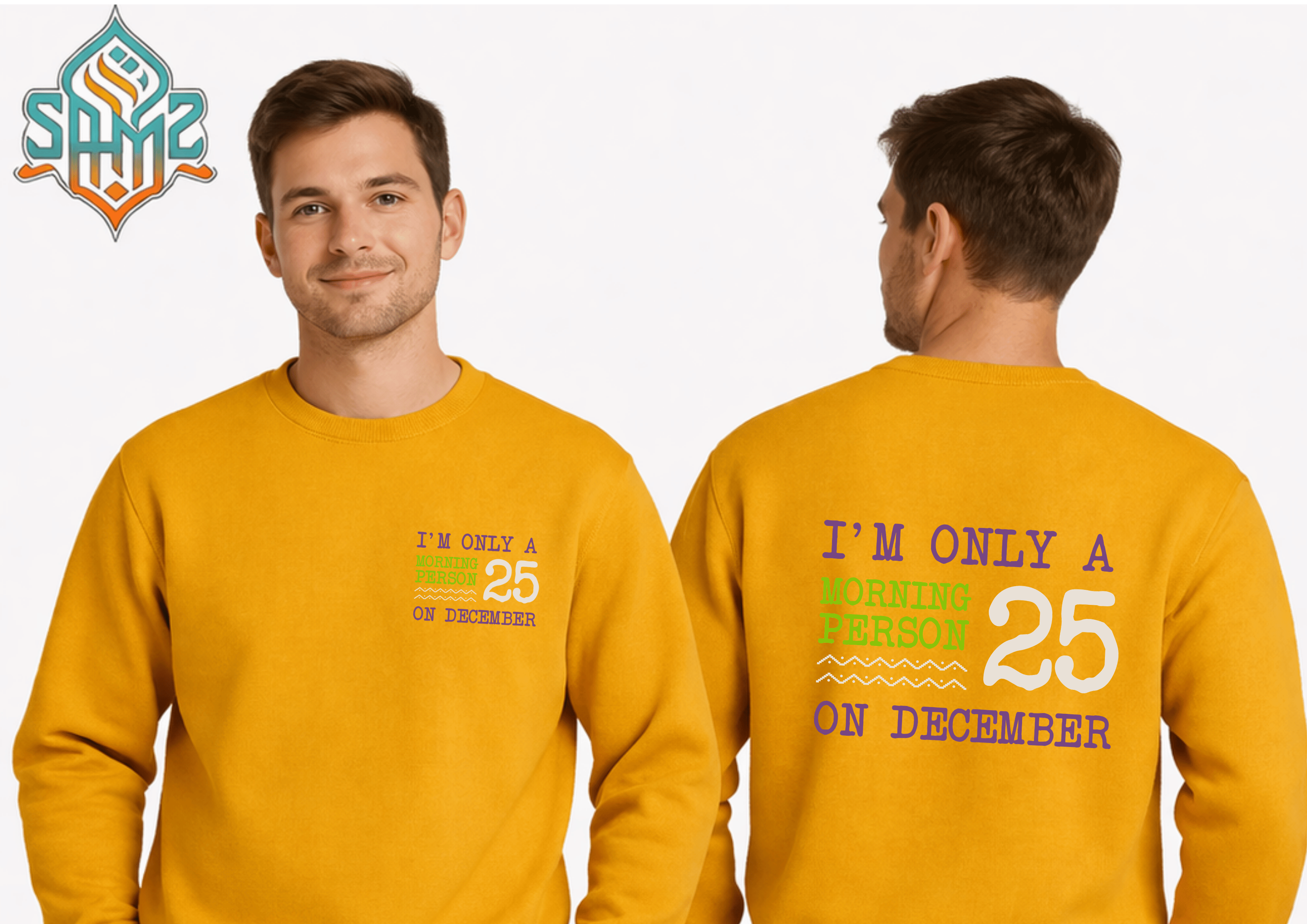 I Am Only A Morning Person On December 25  – Premium DTF Transfer Print for T-Shirts | Custom Heat Transfer Unisex | High Quality Shirt Printing | SAMZ 24
