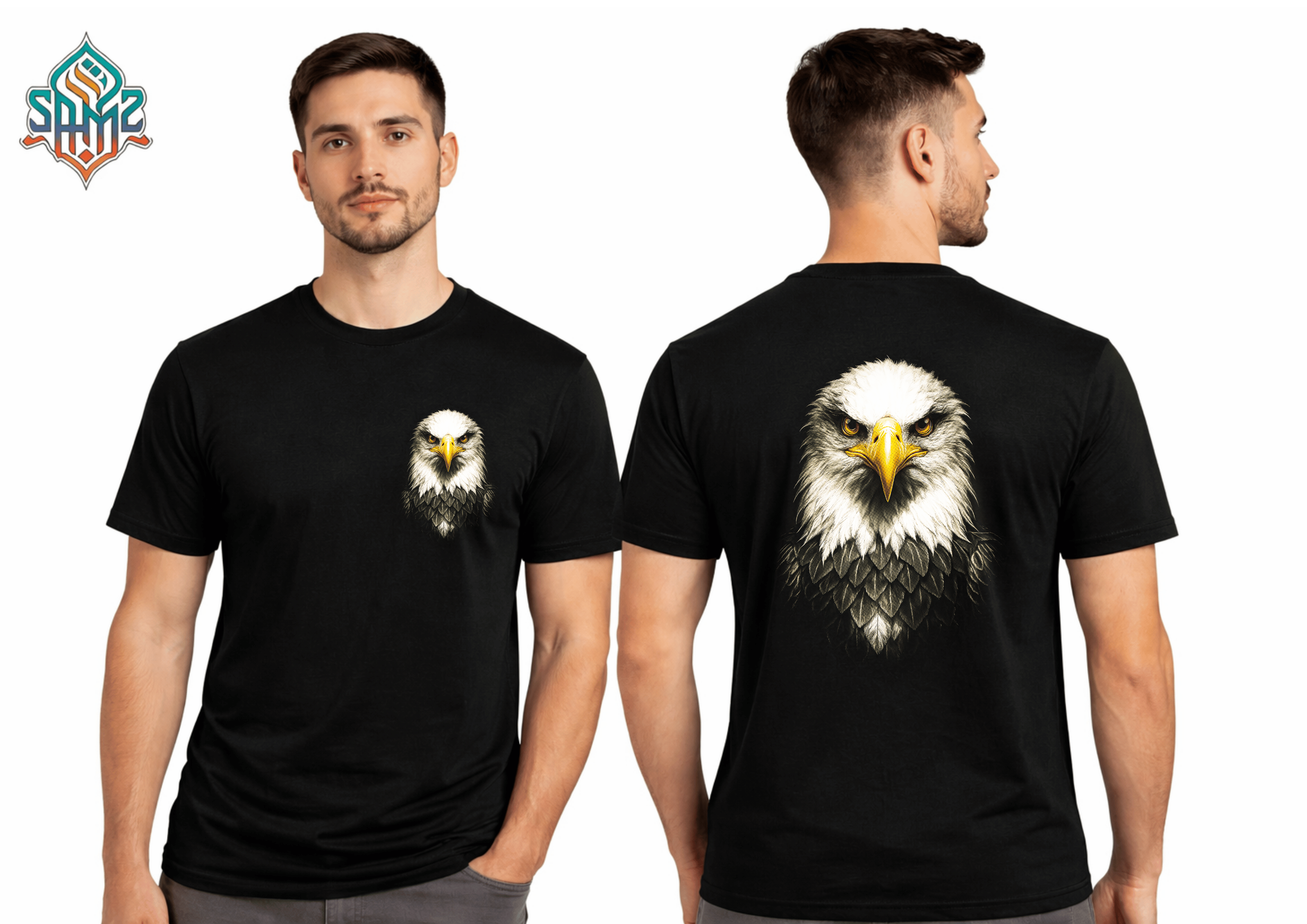 Majestic Eagle Portrait – Premium DTF Transfer Print for T-Shirts | Custom Heat Transfer Design Unisex | High Quality Shirt Printing | SAMZ 24