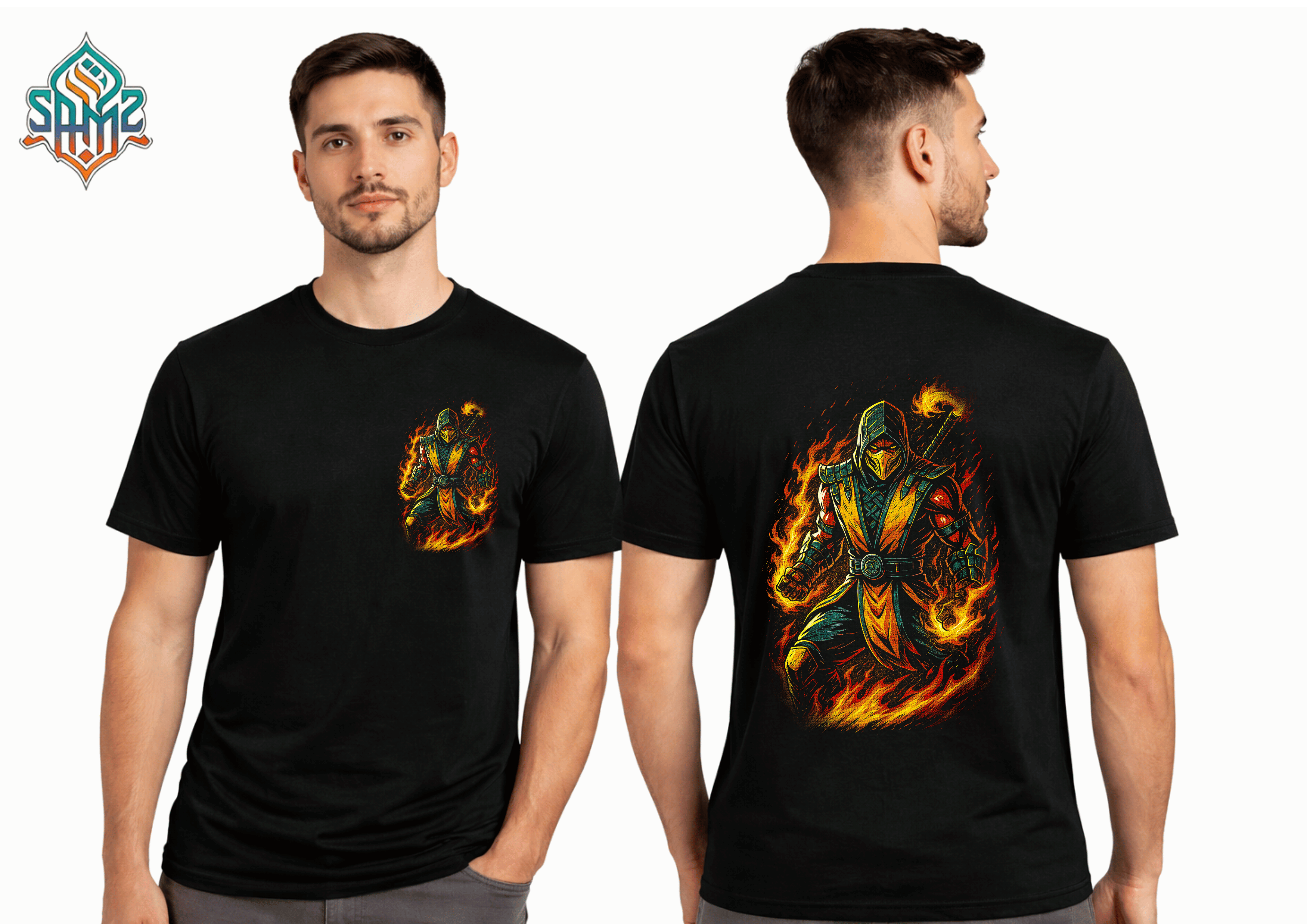 Fire Ninja Warrior Masked – Premium DTF Transfer Print for T-Shirts | Custom Heat Transfer Design Unisex | High Quality Shirt Printing | SAMZ 24