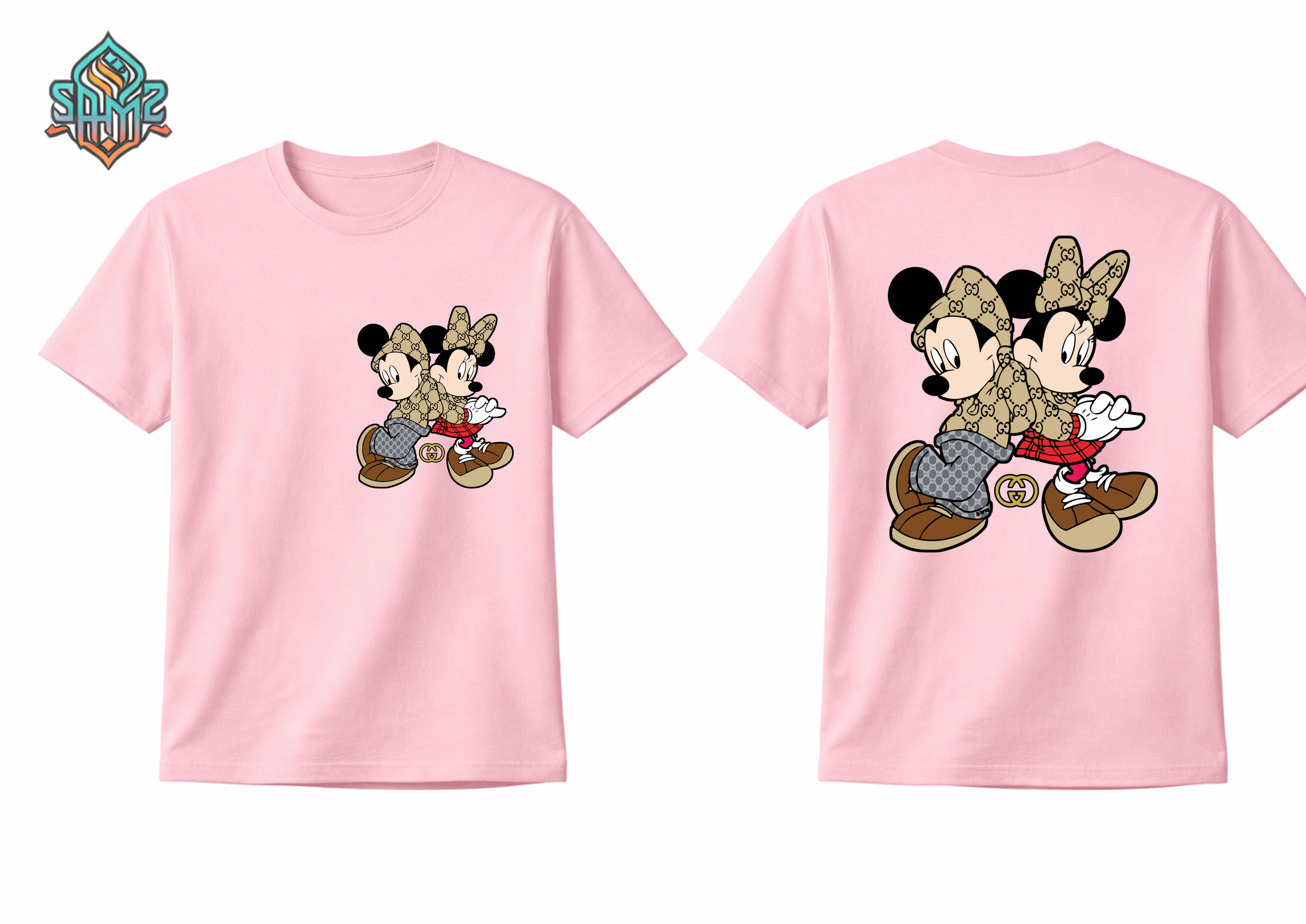 Mickey Mouse Couple  – Premium DTF Transfer Print for T-Shirts | Custom Heat Transfer Design for Men Women Kids | High Quality Graphic Shirt Printing | SAMZ 24