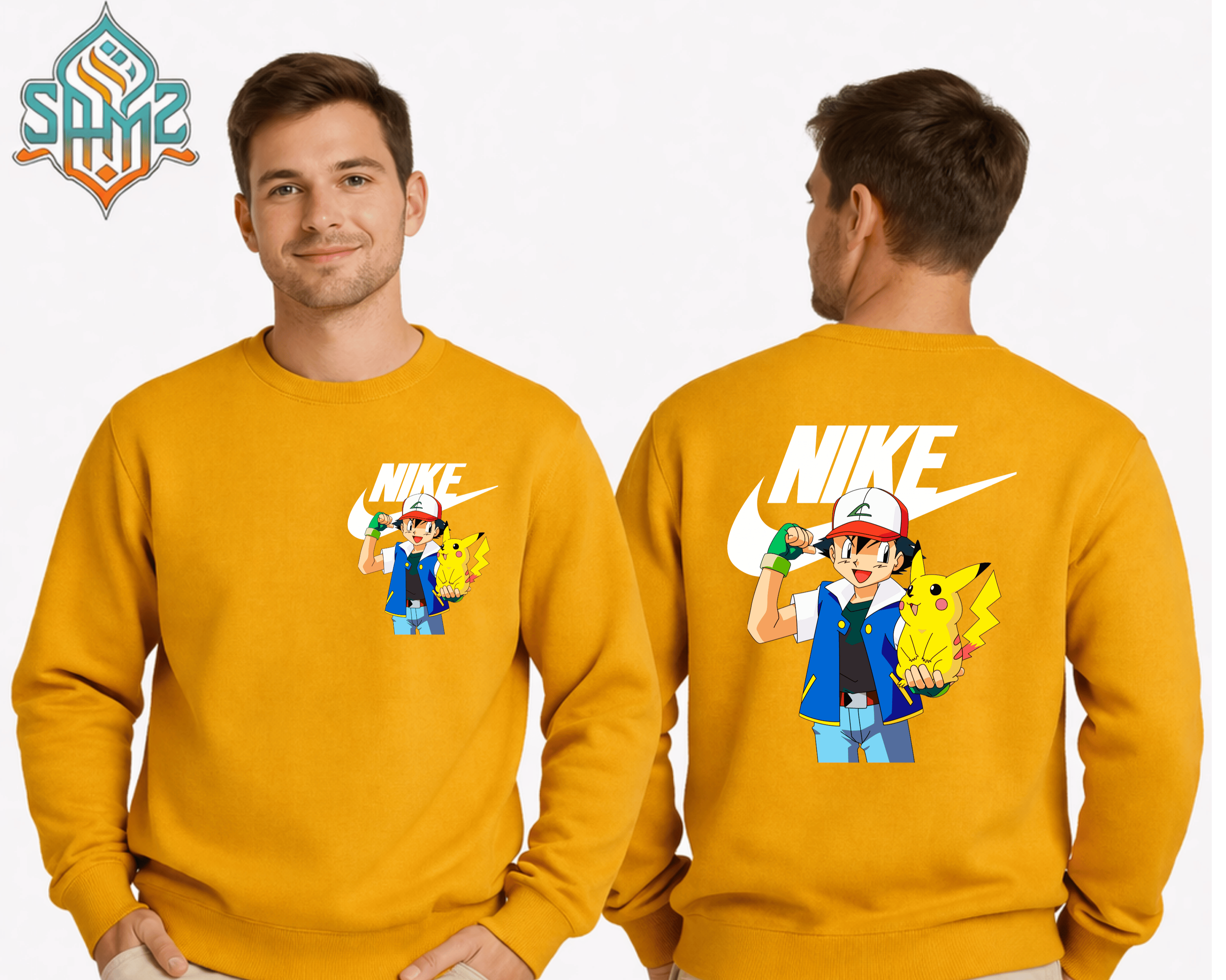 Nike Ash Pikachu Duo – Premium DTF Transfer Print for T-Shirts | Custom Heat Transfer Unisex | High Quality Shirt Printing | SAMZ 24