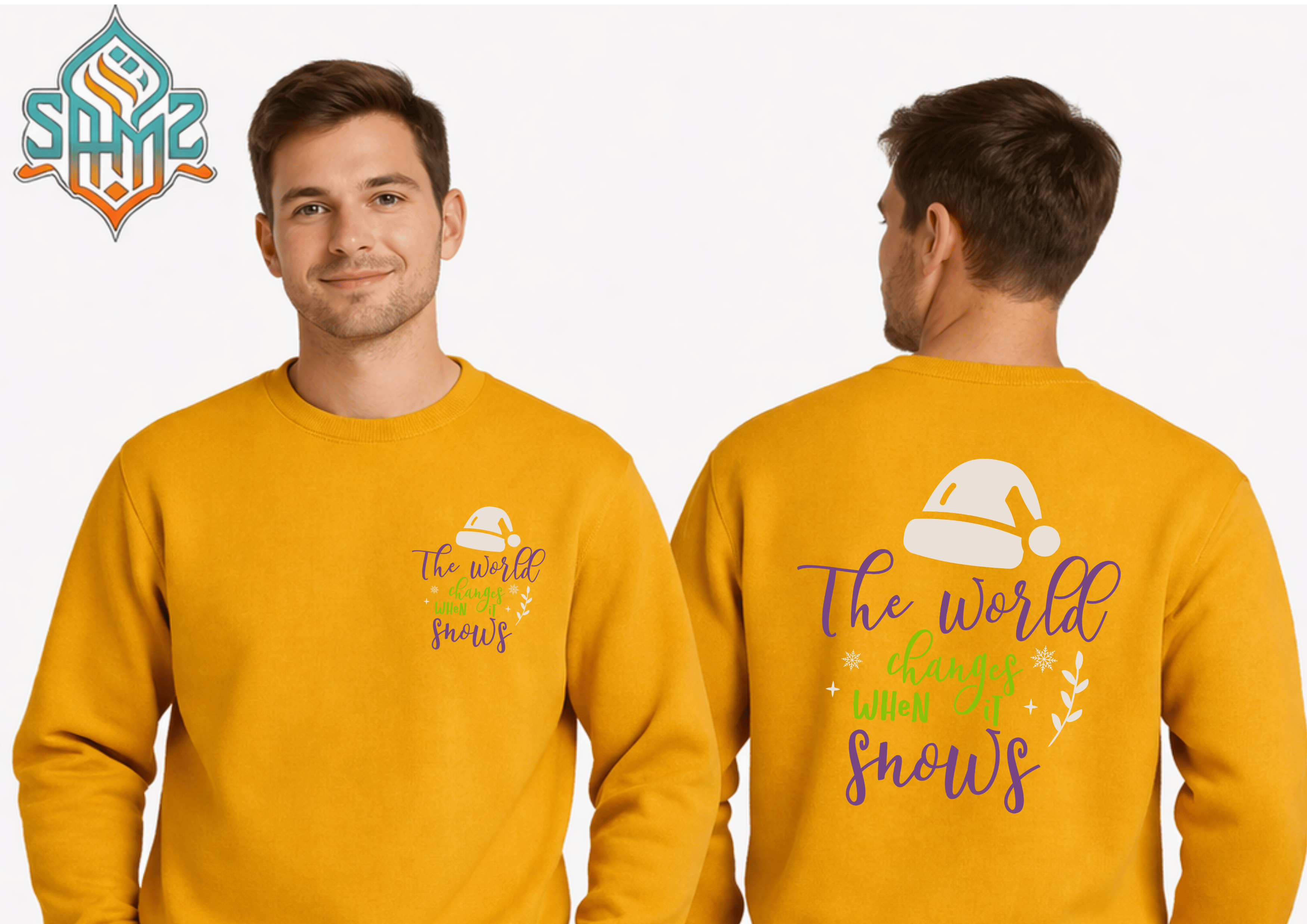 The World Changes When It Snows  – Premium DTF Transfer Print for T-Shirts | Custom Heat Transfer Unisex | High Quality Shirt Printing | SAMZ 24
