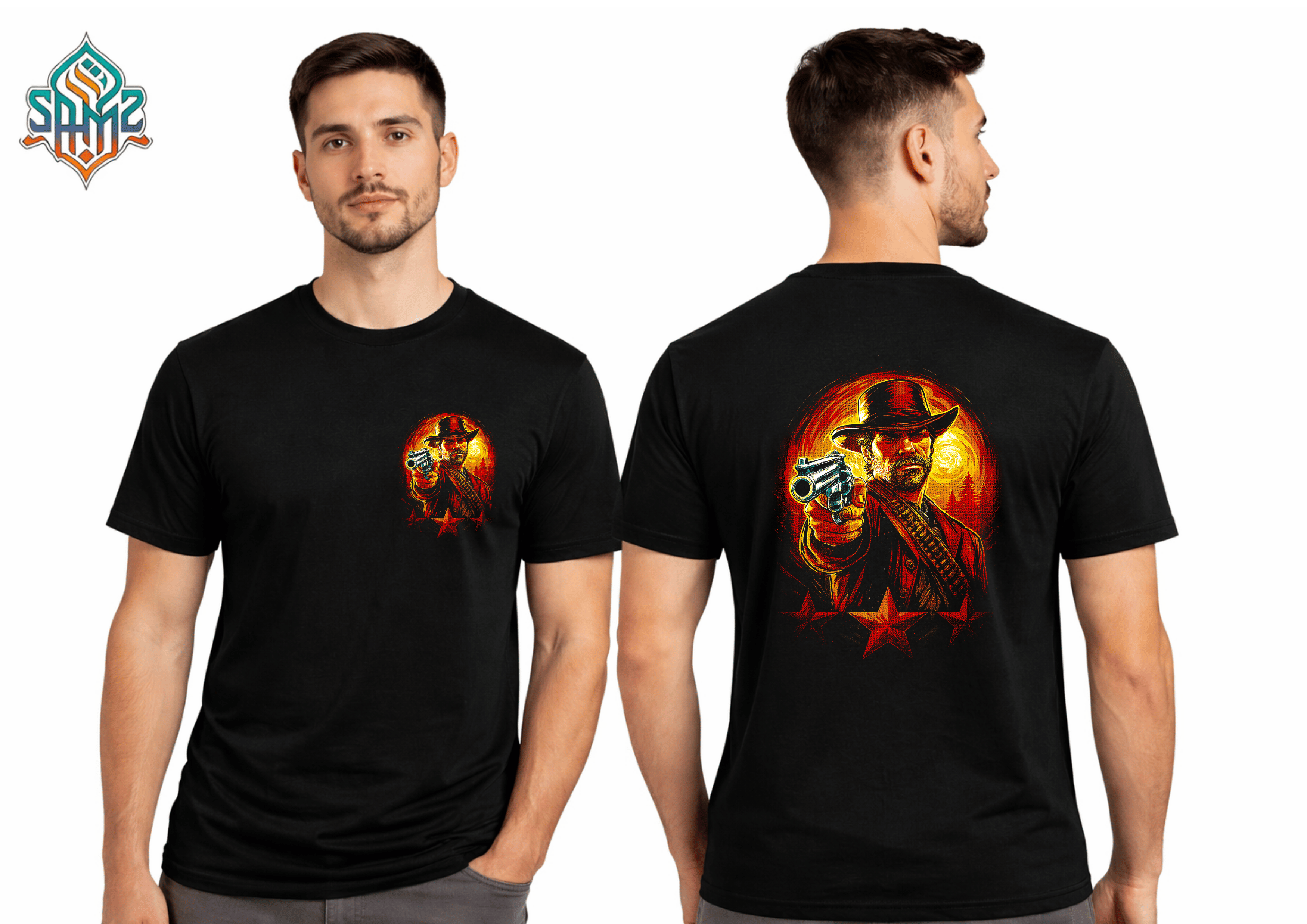 Red Dead Redemption Abstract Art  – Premium DTF Transfer Print for T-Shirts | Custom Heat Transfer Design Unisex | High Quality Shirt Printing | SAMZ 24