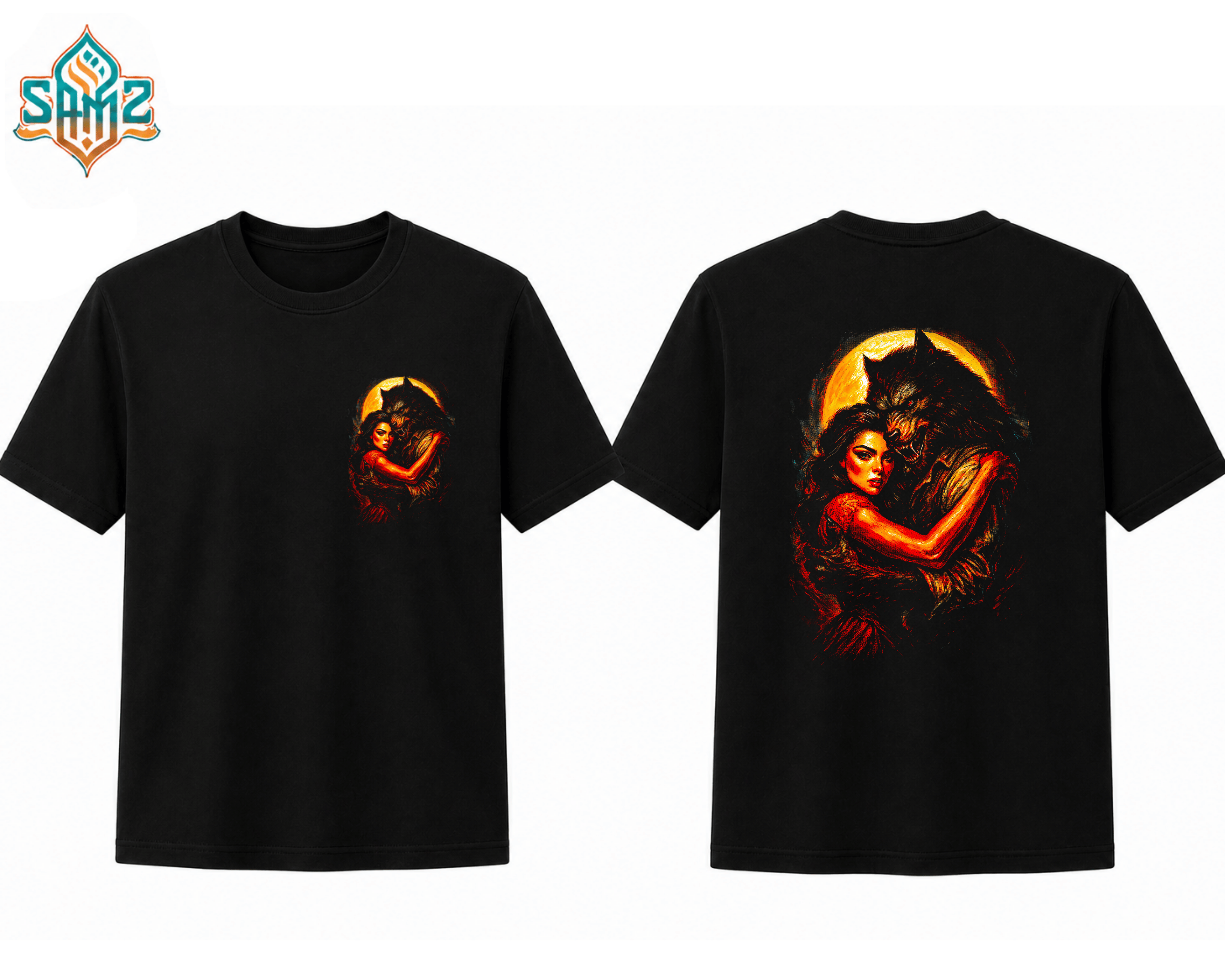 Beauty And The Beast – Premium DTF Transfer Print for T-Shirts | Custom Heat Transfer Design Unisex | High Quality Shirt Printing | SAMZ 24