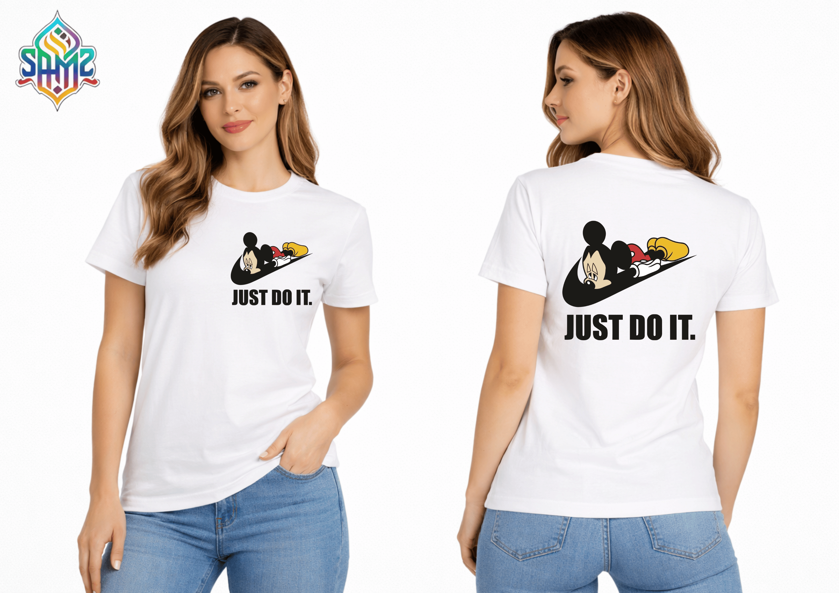 Just Do It Mickey Mouse  – Premium DTF Transfer Print for T-Shirts | Custom Heat Transfer Design for Men Women Kids | High Quality Graphic Shirt Printing | SAMZ 24