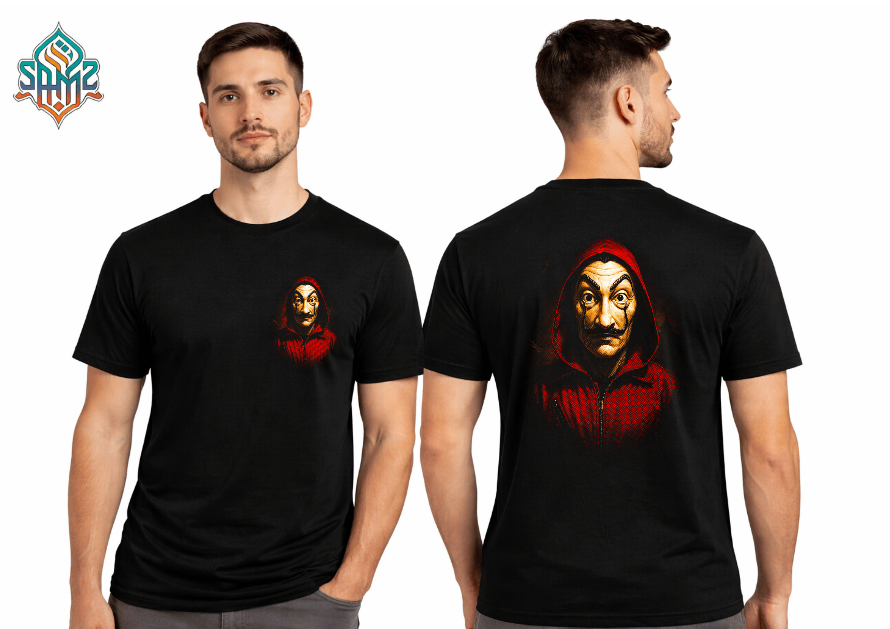 Masked Rebel Character – Premium DTF Transfer Print for T-Shirts | Custom Heat Transfer Design Unisex | High Quality Shirt Printing | SAMZ 24