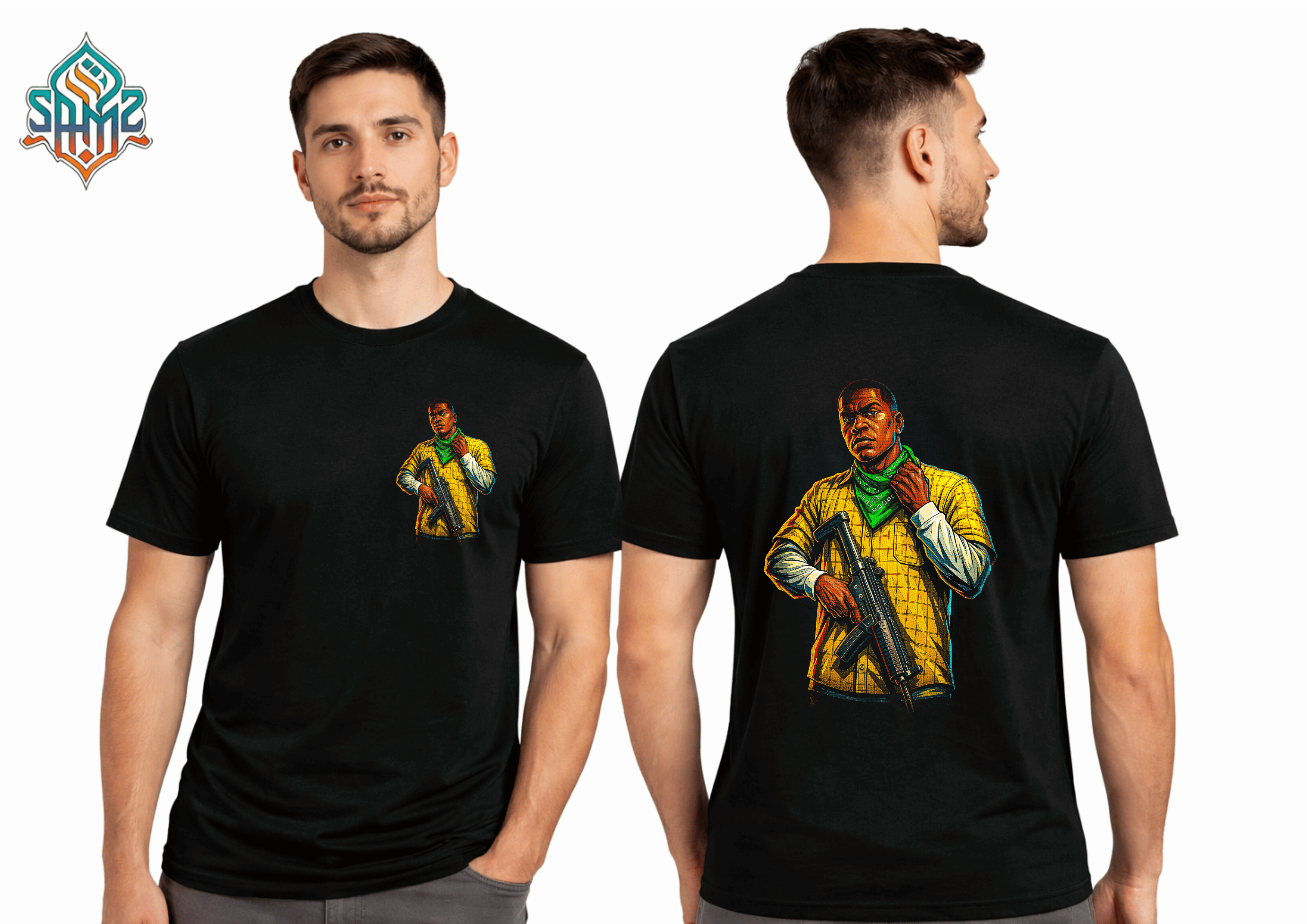Franklin Gta 5 Character – Premium DTF Transfer Print for T-Shirts | Custom Heat Transfer Design Unisex | High Quality Shirt Printing | SAMZ 24