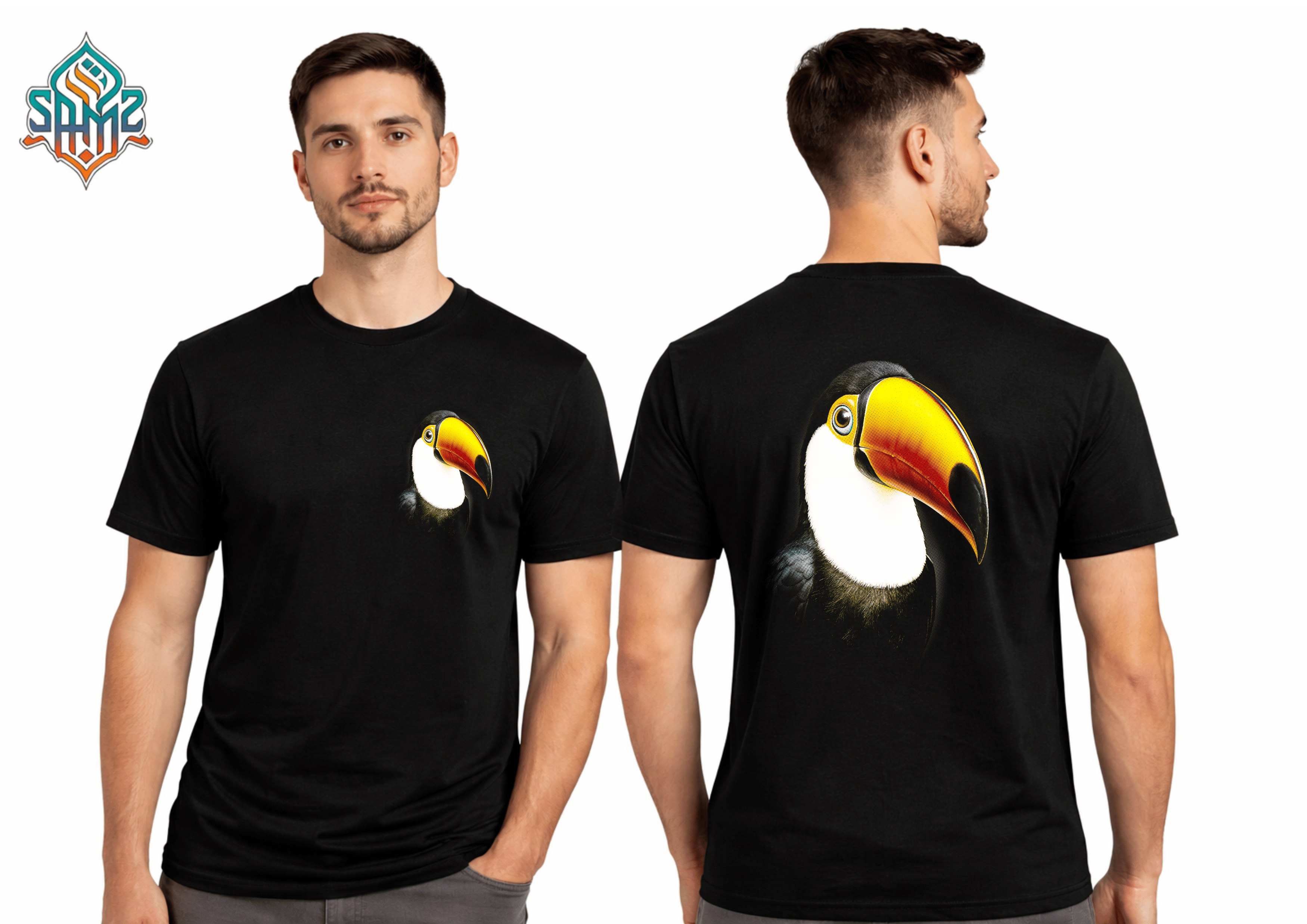 Vibrant Toucan Portrait – Premium DTF Transfer Print for T-Shirts | Custom Heat Transfer Design Unisex | High Quality Shirt Printing | SAMZ 24