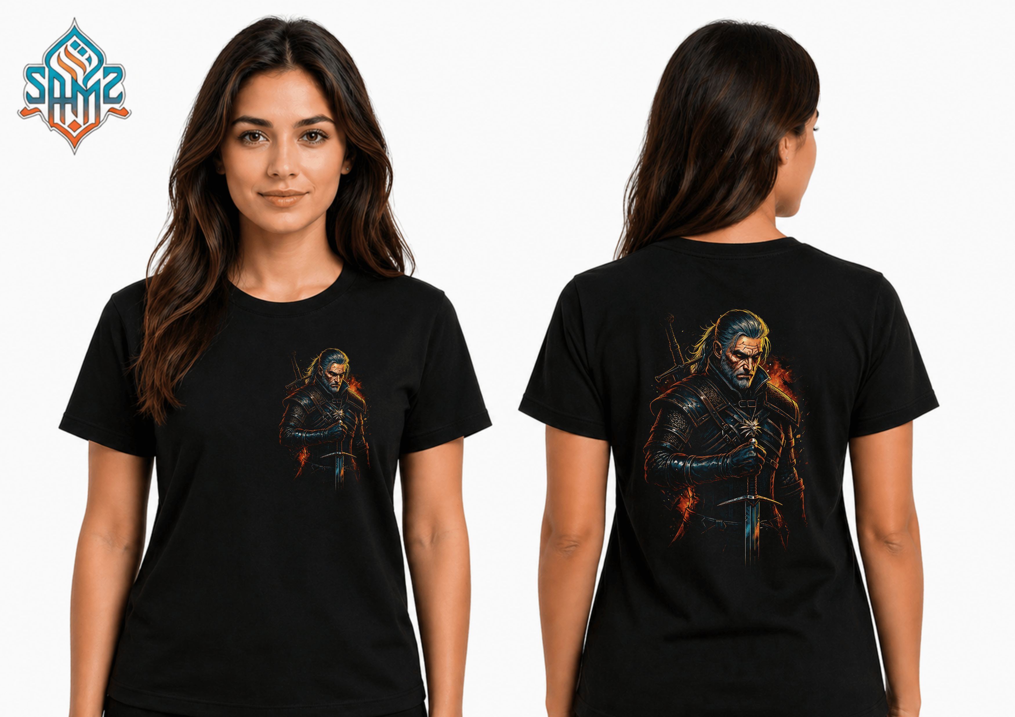 The Witcher Modern Flux Art – Premium DTF Transfer Print for T-Shirts | Custom Heat Transfer Design Unisex | High Quality Shirt Printing | SAMZ 24