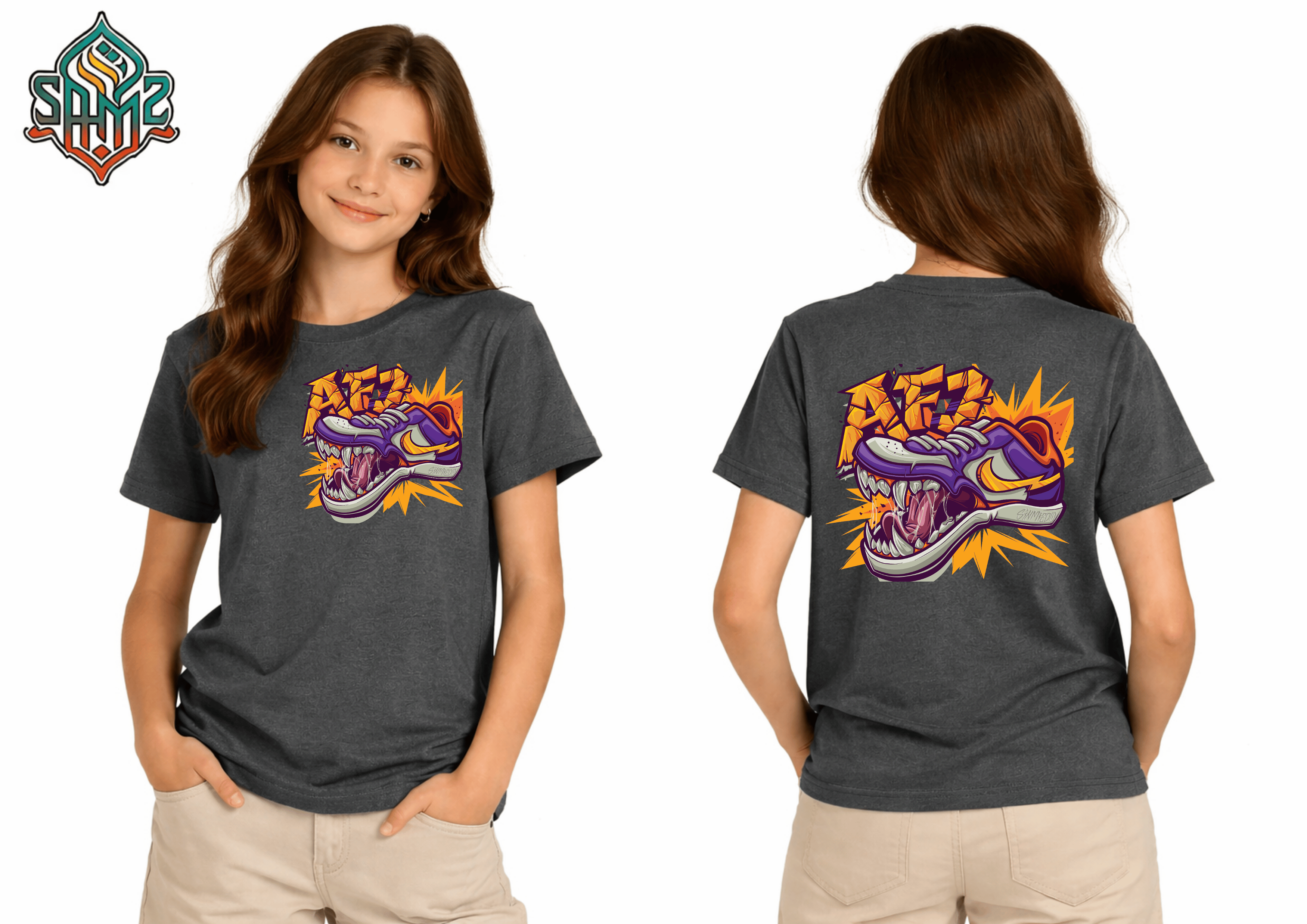 Nike Air Force Graffiti – Premium DTF Transfer Print for T-Shirts | Custom Heat Transfer Design for Men Women Kids | High Quality Graphic Shirt Printing | SAMZ 24