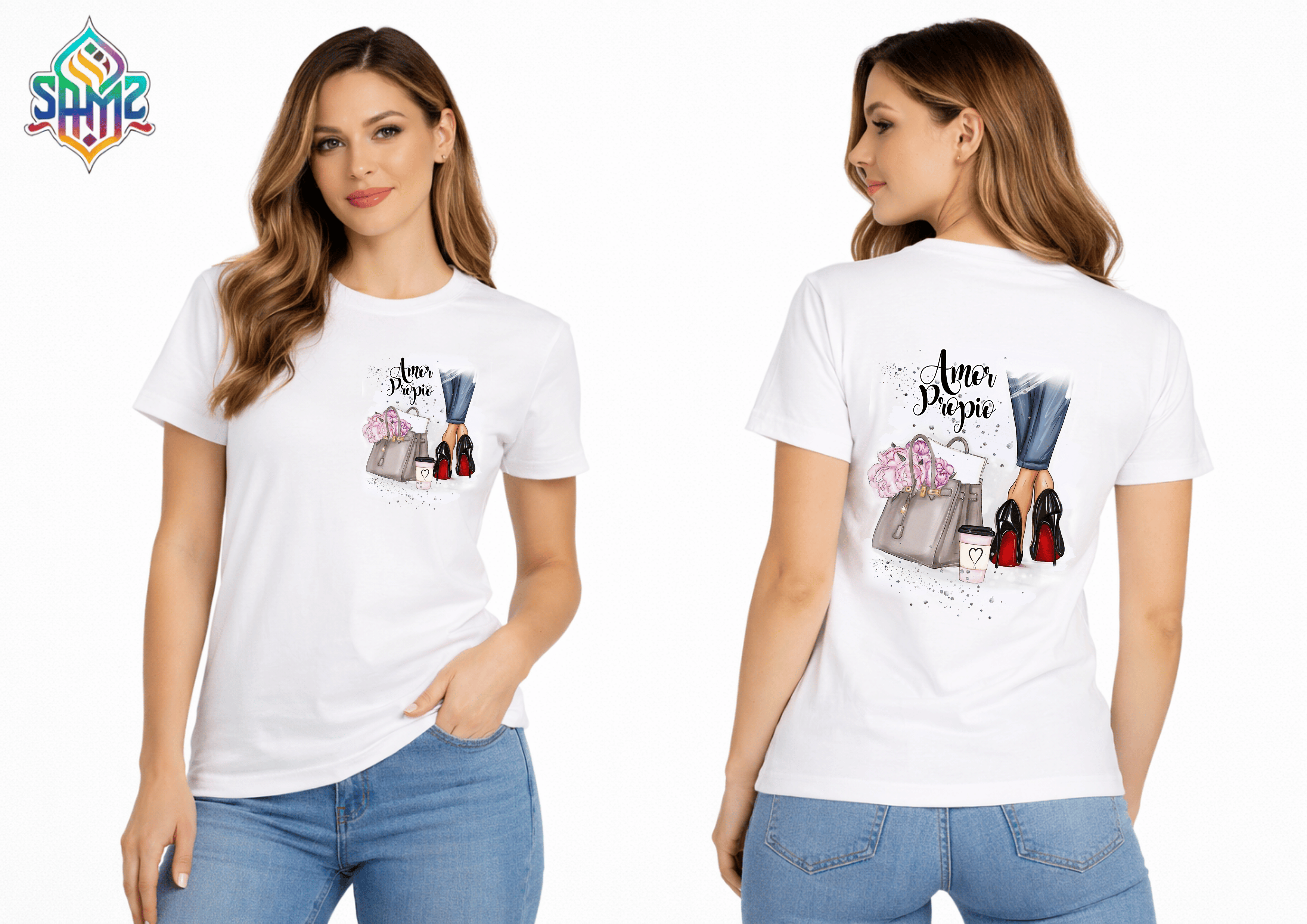AMOR PROPIO TACONES – Premium DTF Transfer Print for T-Shirts | Custom Heat Transfer Design for Men Women Kids | High Quality Graphic Shirt Printing | SAMZ 24