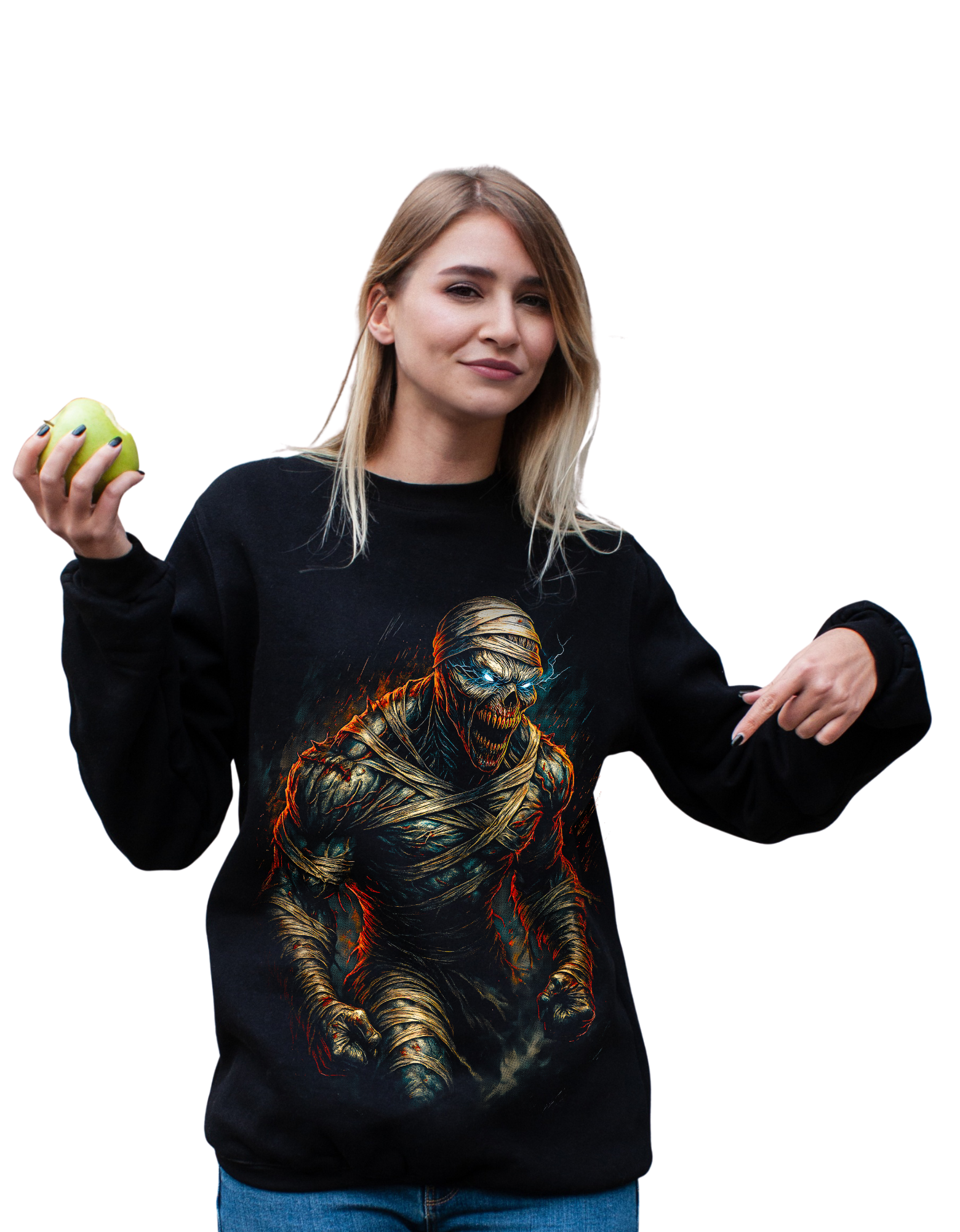 Rage Mummy Graphic Sweatshirt – Dark Horror Streetwear Crewneck | Unisex Gothic Monster Pullover | SAMZ24 Exclusive