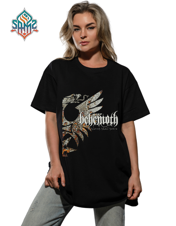 Behemoth Phoenix Graphic T-Shirt – Premium Gothic Streetwear Tee | Unisex Black Oversized Shirt | SAMZ24 Exclusive