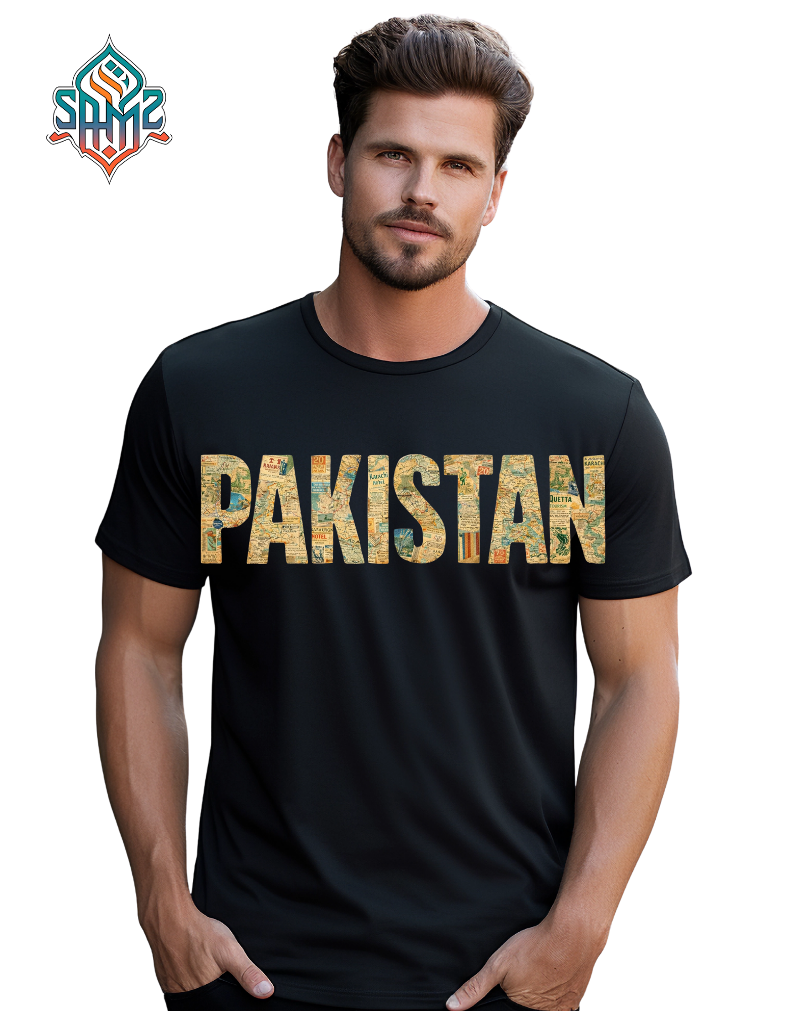 Customizable Vintage Collage Typography T-Shirt | Personalized City Name Shirt | Retro Travel Map Graphic Tee | Custom Name Heavy Cotton T-Shirt | Unique Travel Gift