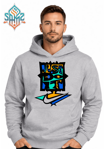 Abstract Just Do It Graphic Hoodie – Artistic Streetwear Pullover Hoodie | Unisex Modern Winter Hoodie | SAMZ 24