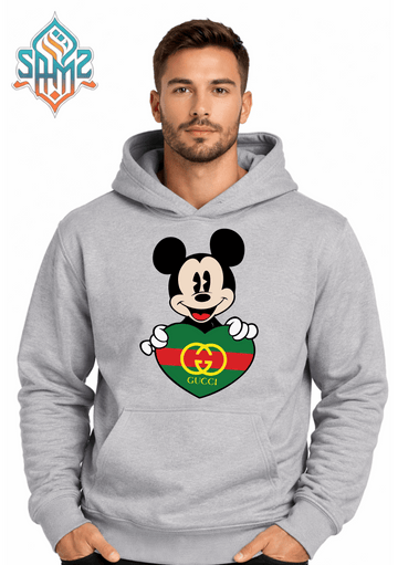 Mickey Heart Gucci Hoodie – Luxury Inspired Cartoon Fashion Pullover Hoodie | Unisex Winter Streetwear | SAMZ 24
