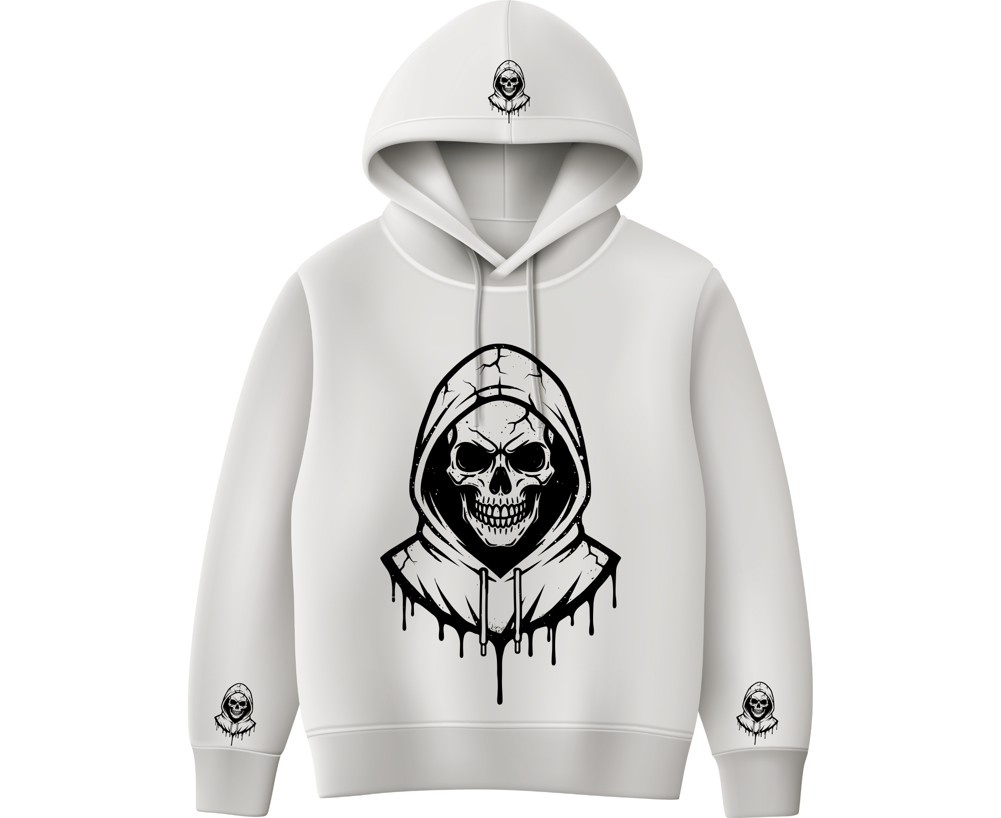 Custom Grim Reaper Skull Hoodie – Gothic Streetwear Pullover (Unisex)