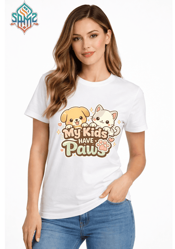 My Kids Have Paws – Cute Pet Lover T-Shirt | Dog & Cat Mom Tee | SAMZ 24